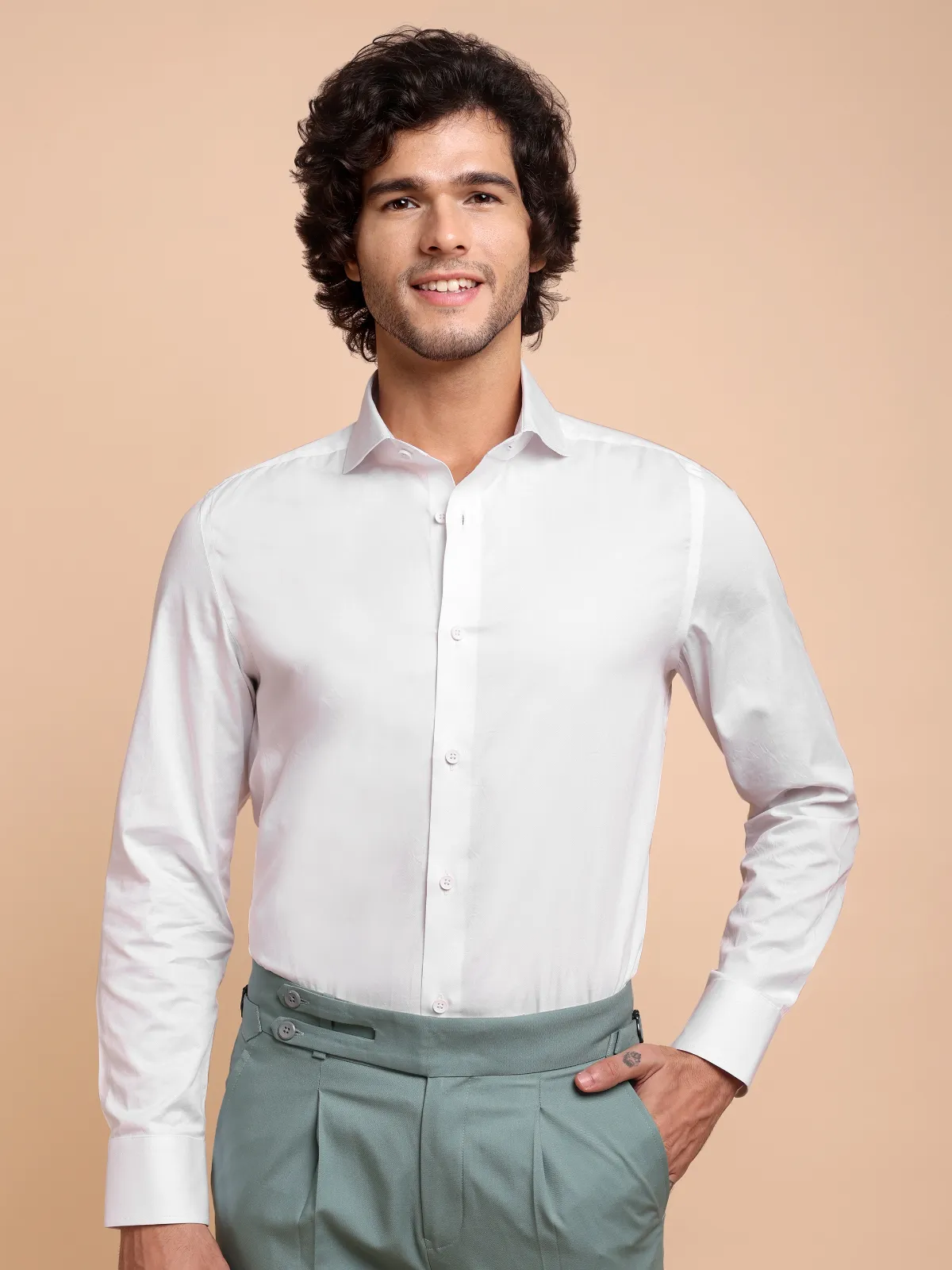 Premium Pure Cotton Twill Weave Shirt for Timeless Sophistication