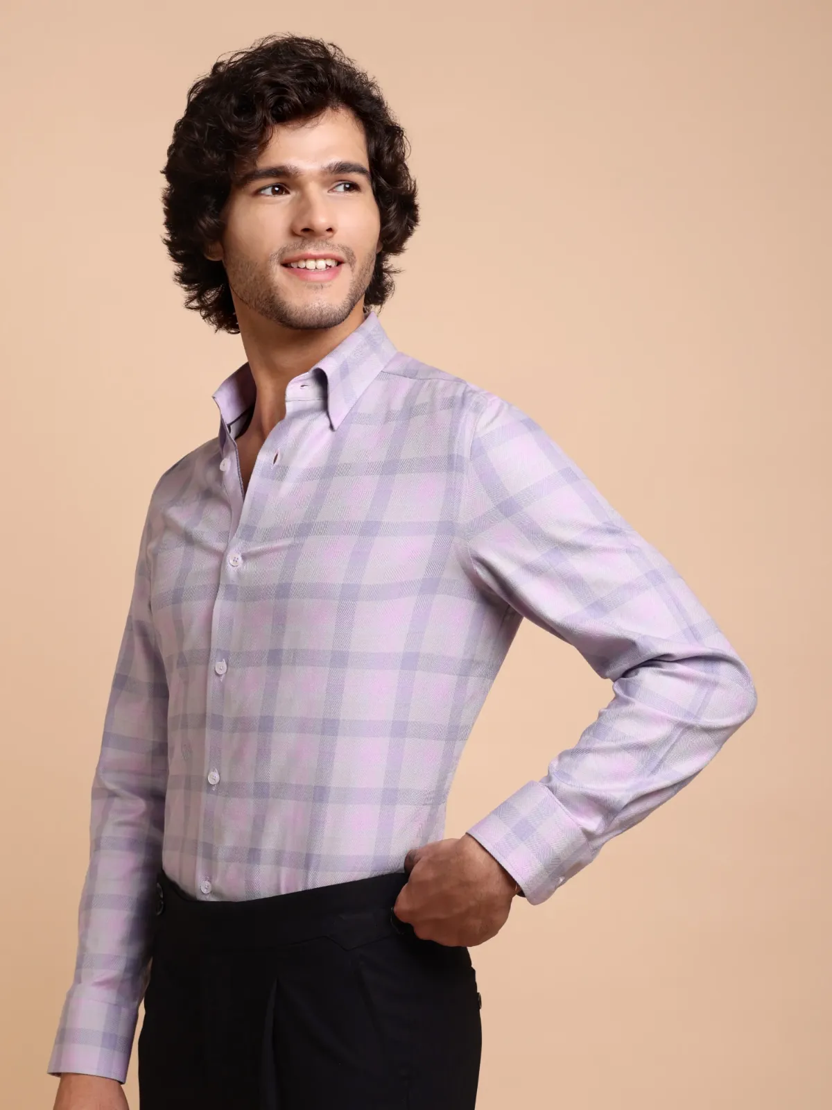 Pure Cotton Non Iron Ash and Bloom Shirt - Herringbone weave