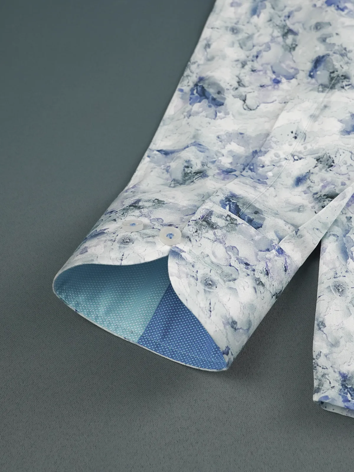 Abstract Print Blue Marble Shirt - Plain Weave