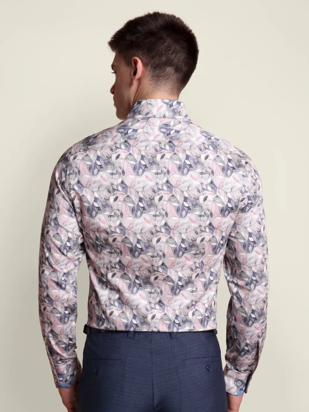 Pure Cotton Floral Shirt - Plain Weave