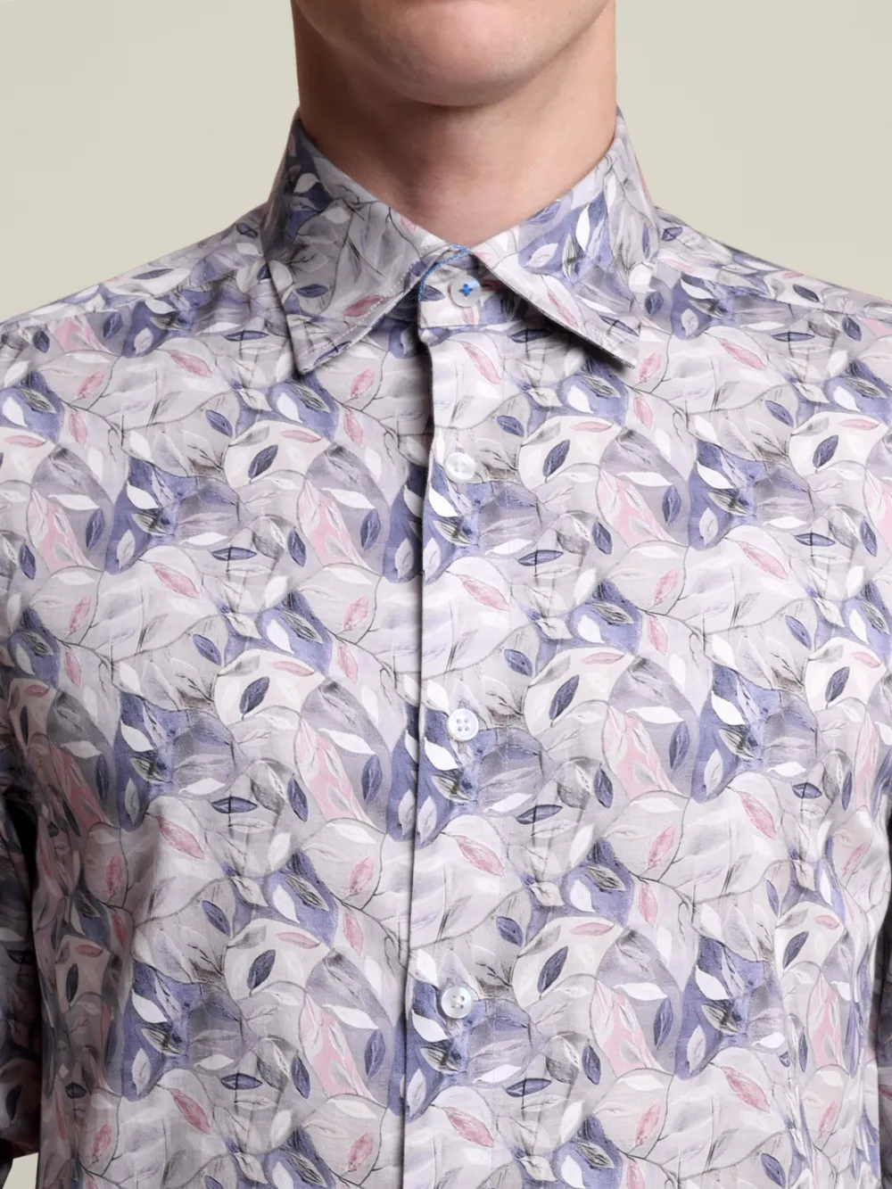 Pure Cotton Floral Shirt - Plain Weave