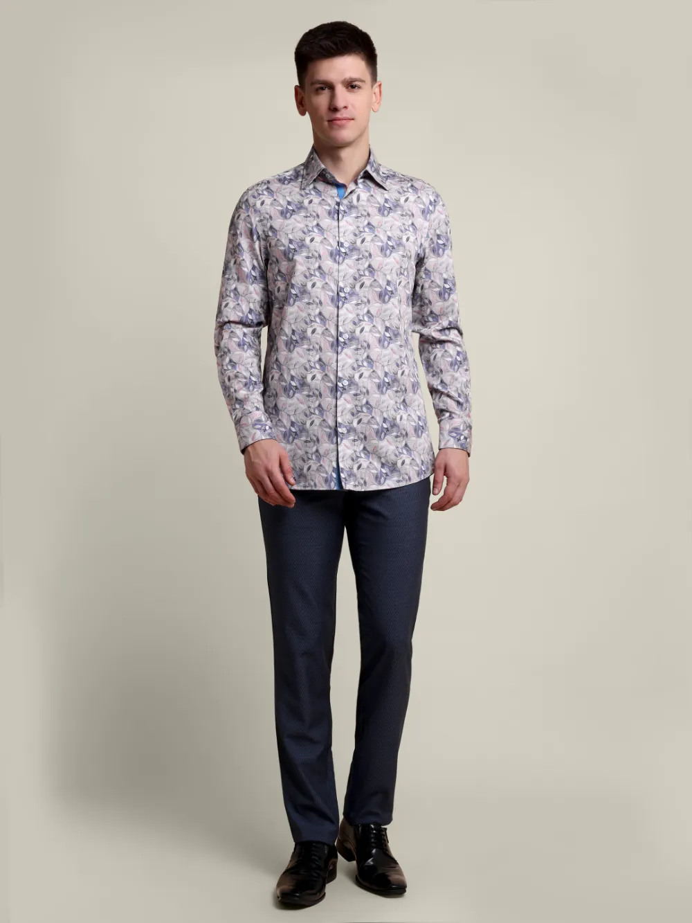 Pure Cotton Floral Shirt - Plain Weave