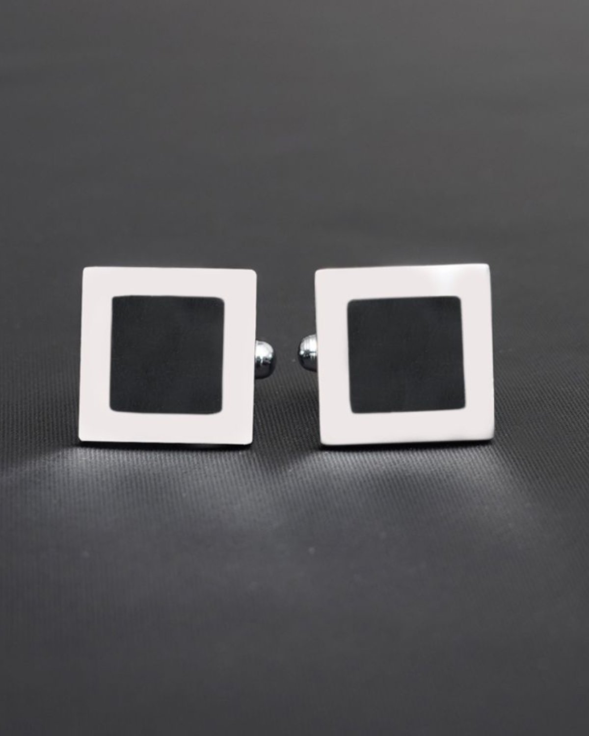 Ritz The Classic Black and Silver Cufflinks