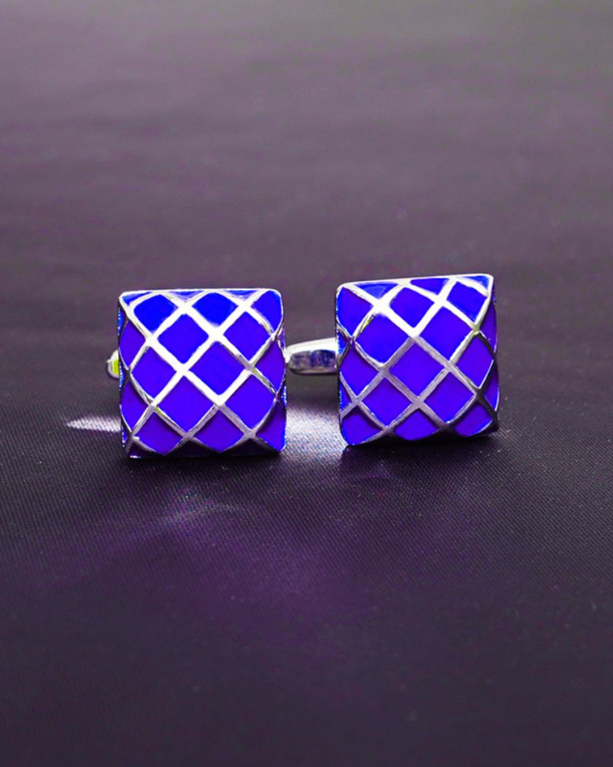 Ritz Diamond Sapphire and Silver Cufflinks