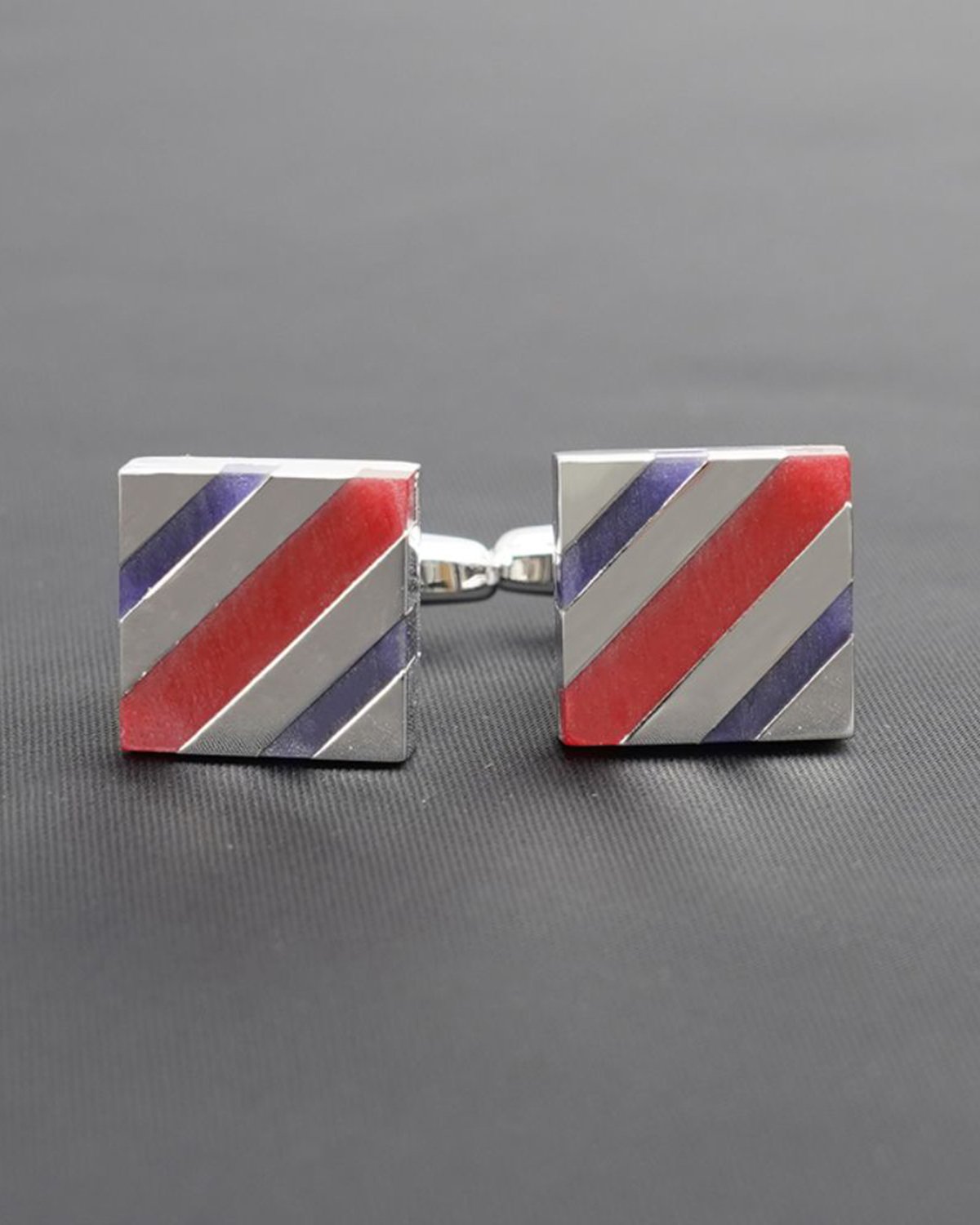 Stone Stripes - Red and Blue Cufflinks