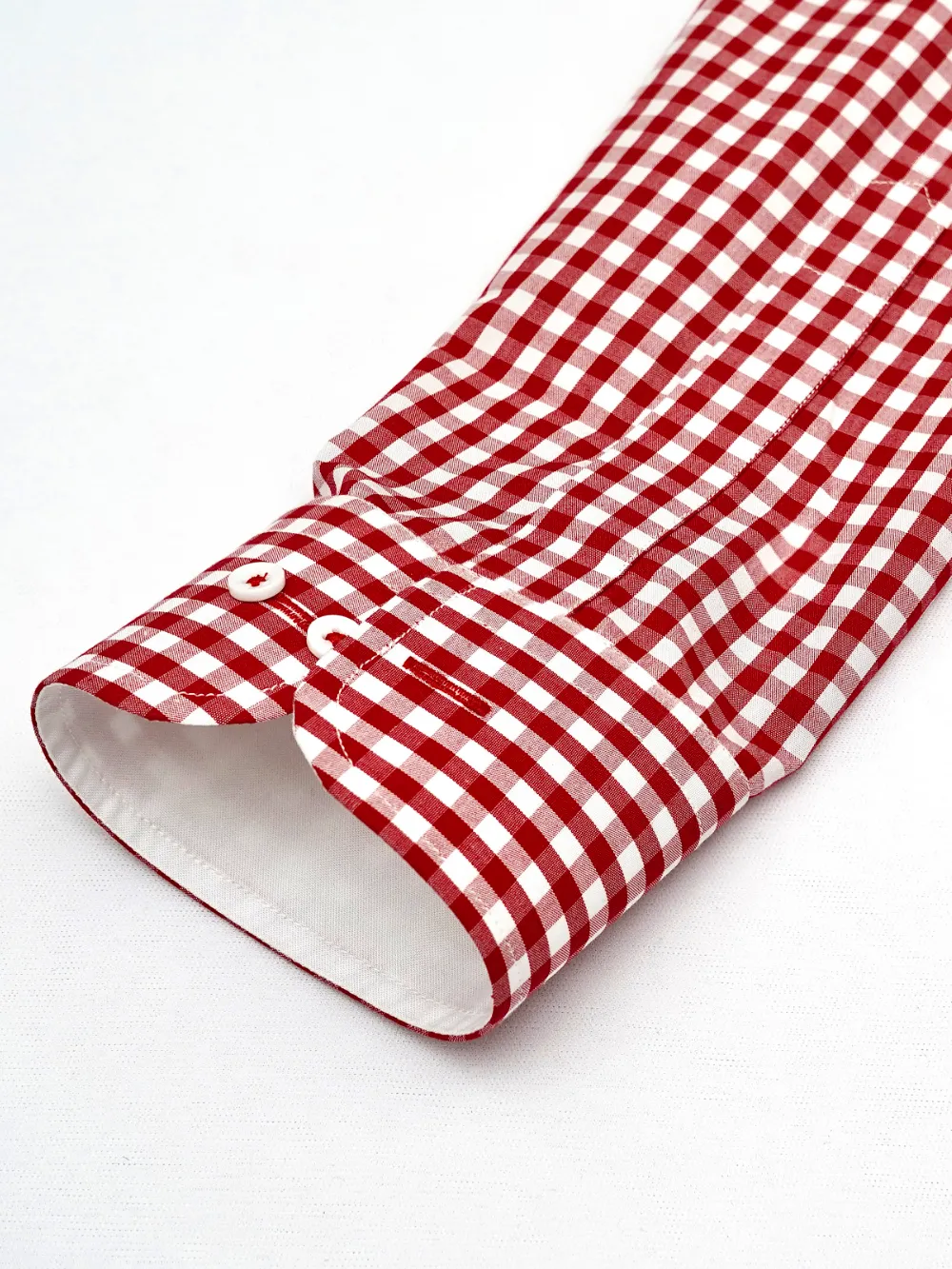 Pure  Cotton, Red and White Checked Essential Shirt
