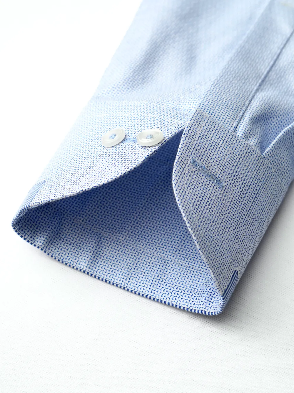 Non-Iron 100% Cotton Sky Blue Shirt - Contrast Fabric