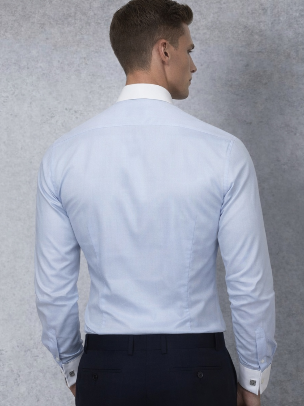 Non-Iron 100% Cotton Sky Blue Shirt - Twill Weave