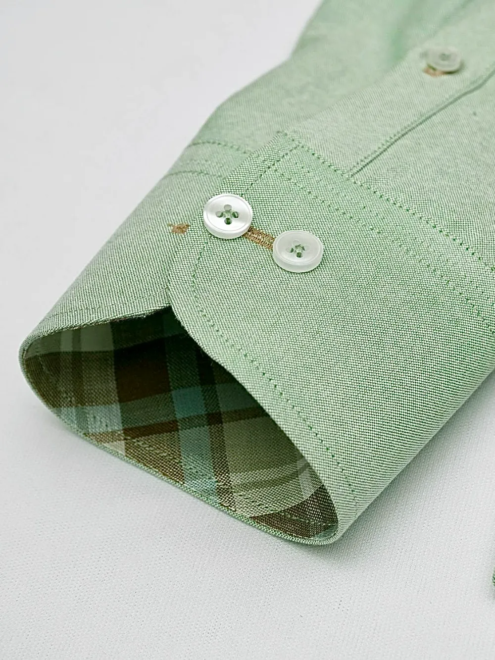 Oxford Button down Collar Shirt - Light Olive Green