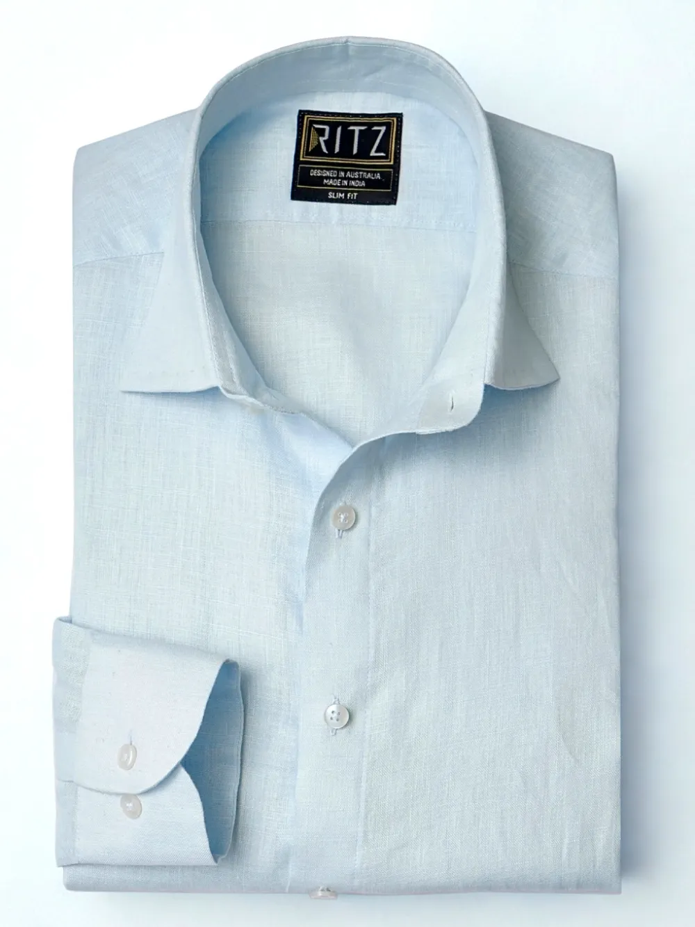 Pure Linen Light Weight Shirt - Pastel blue