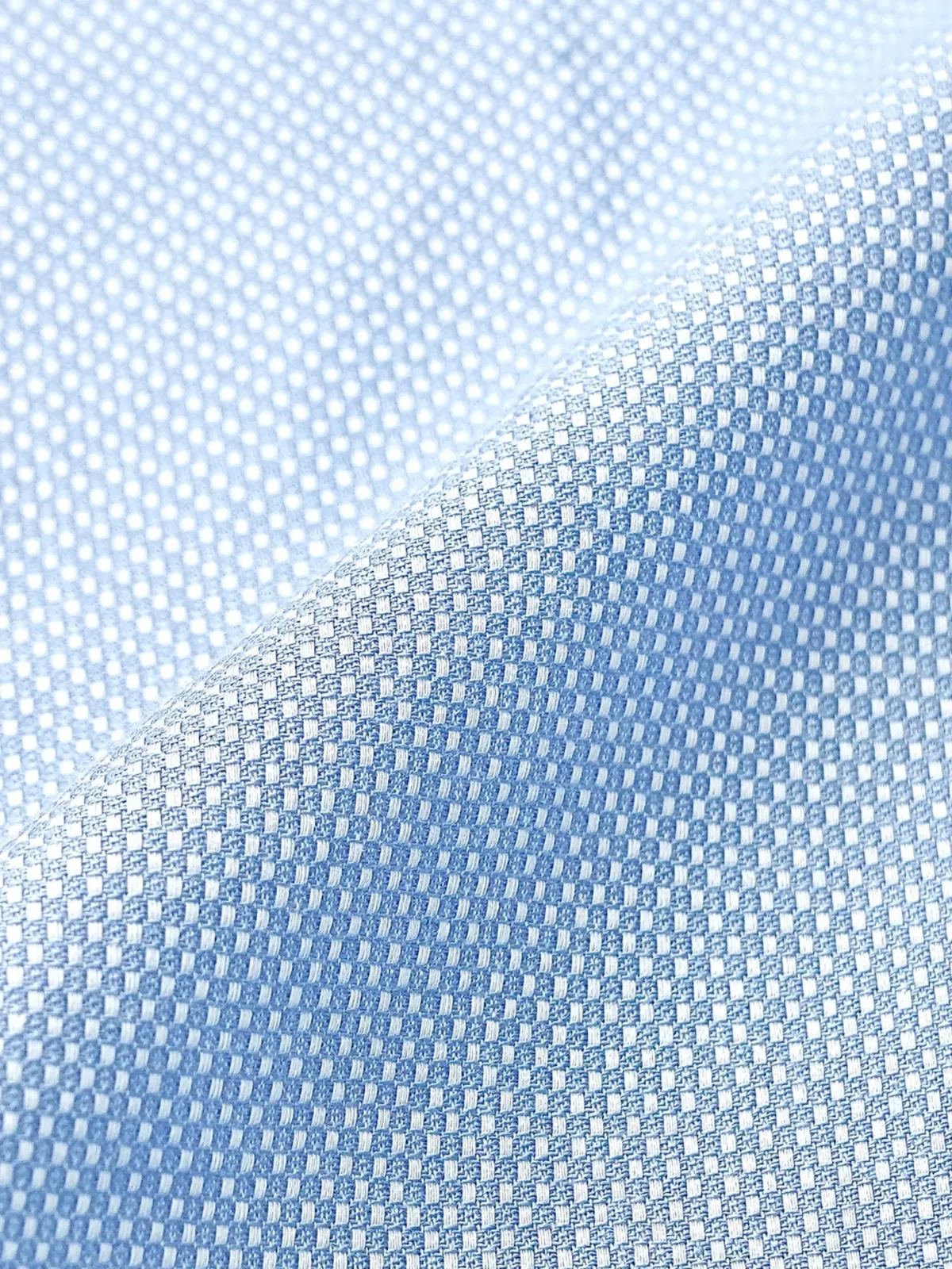 Pure Cotton Non Iron Frost Blue Shirt - Honeycomb weave