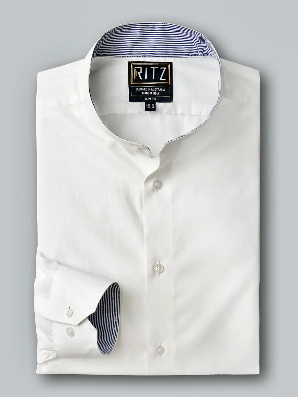 Non-Iron 100% Cotton White Shirt - Diamond Weave