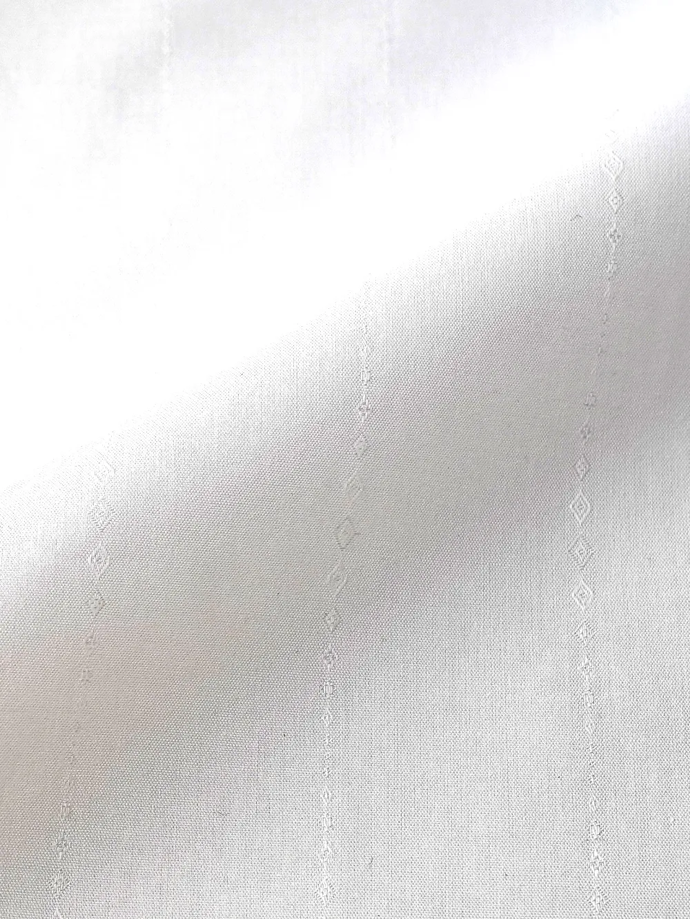Non-Iron 100% Cotton White Shirt - Diamond Weave