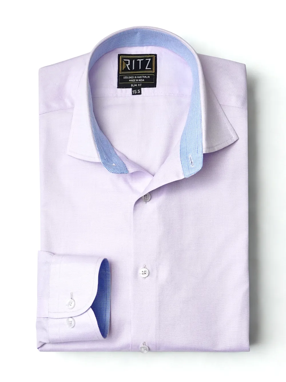 Non-Iron Pure Cotton Light Purple Shirt - Twill Weave