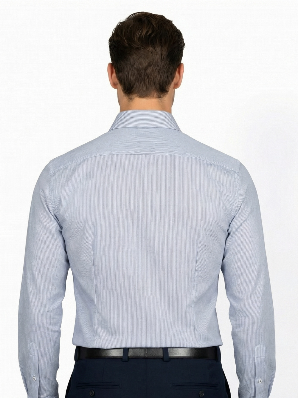 Non-Iron Cotton Striped Shirt - Herringbone Weave
