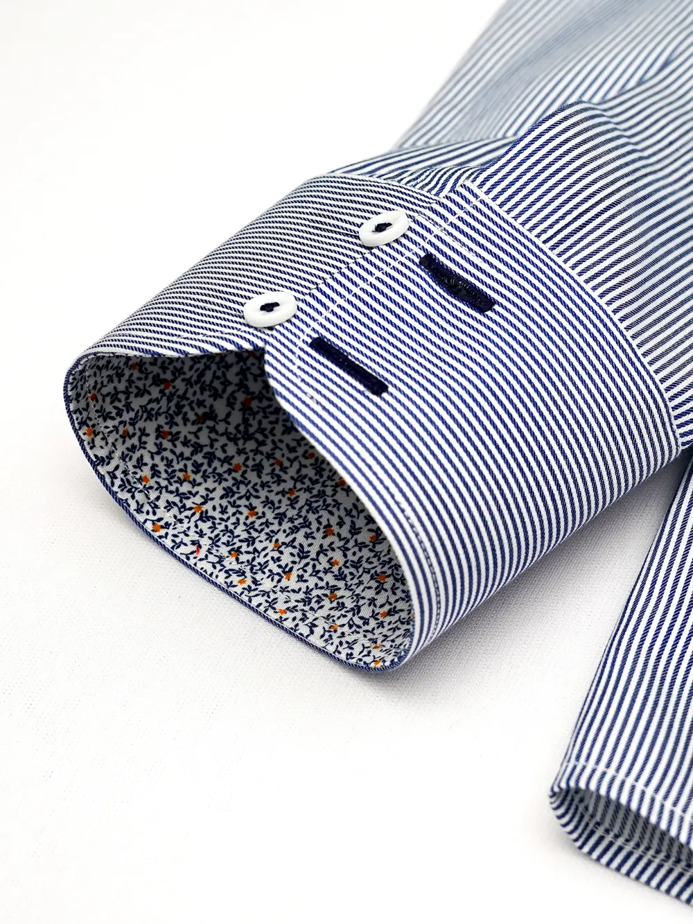 Non-Iron Cotton Striped Shirt - Herringbone Weave