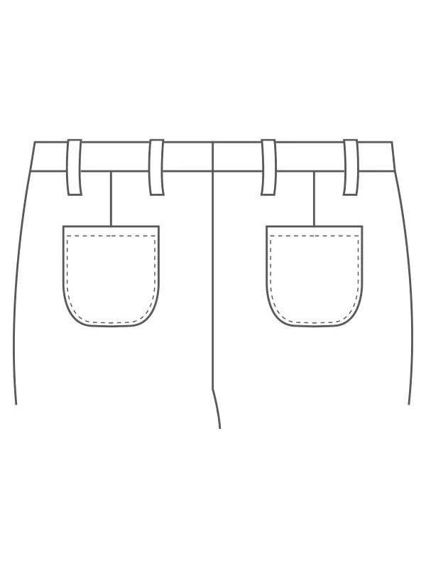 Bottom Back Patch-Rounded Pocket