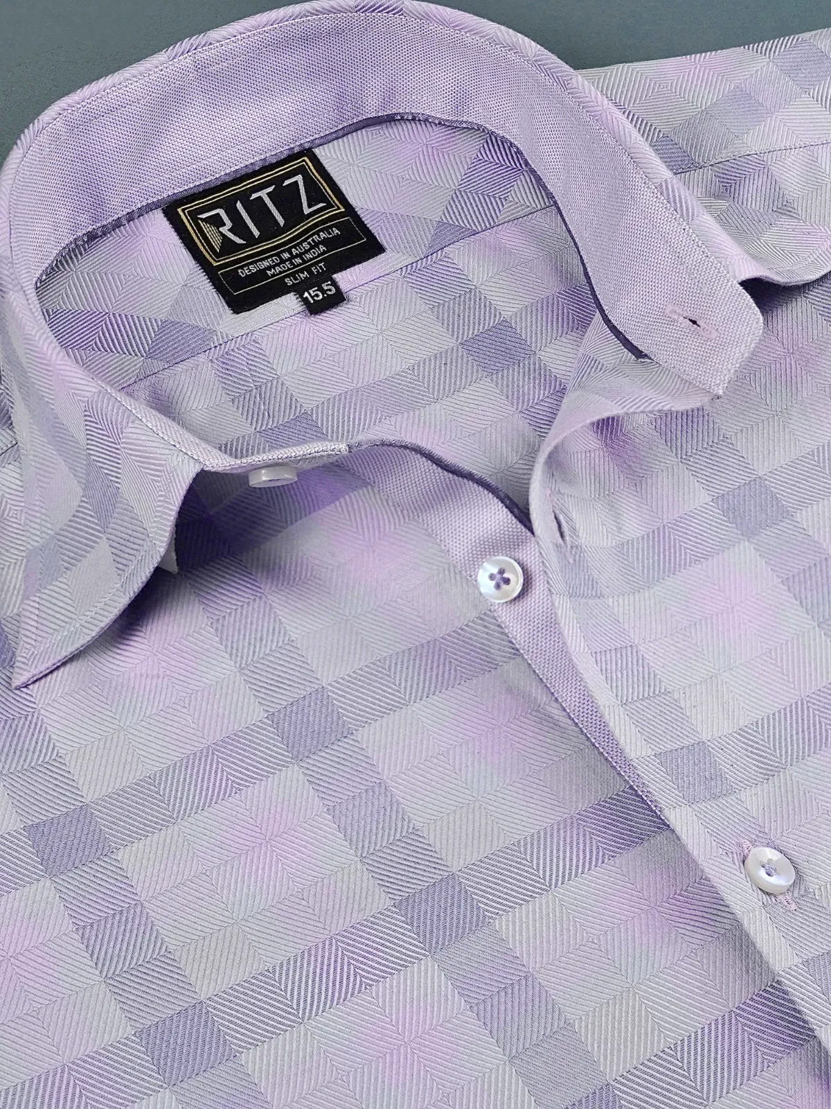 Pure Cotton Non Iron Ash and Bloom Shirt - Herringbone weave