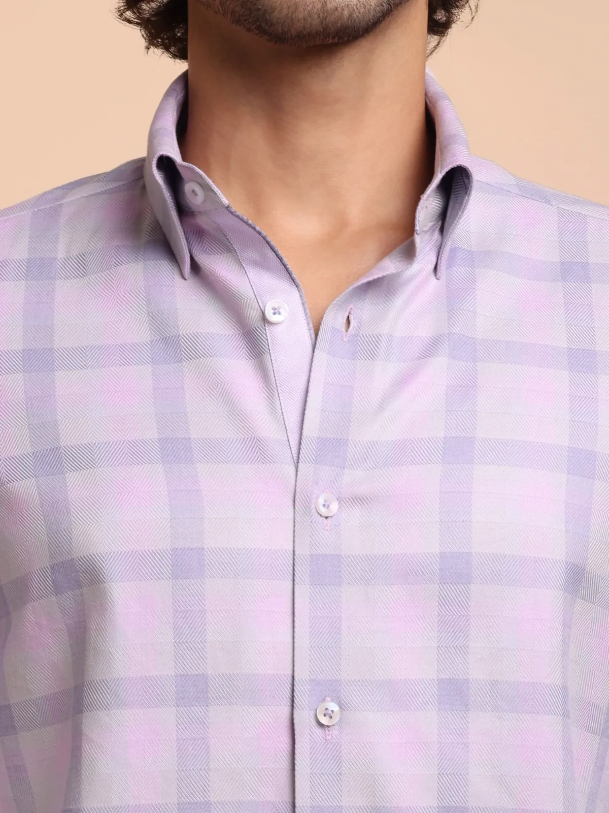 Pure Cotton Non Iron Ash and Bloom Shirt - Herringbone weave