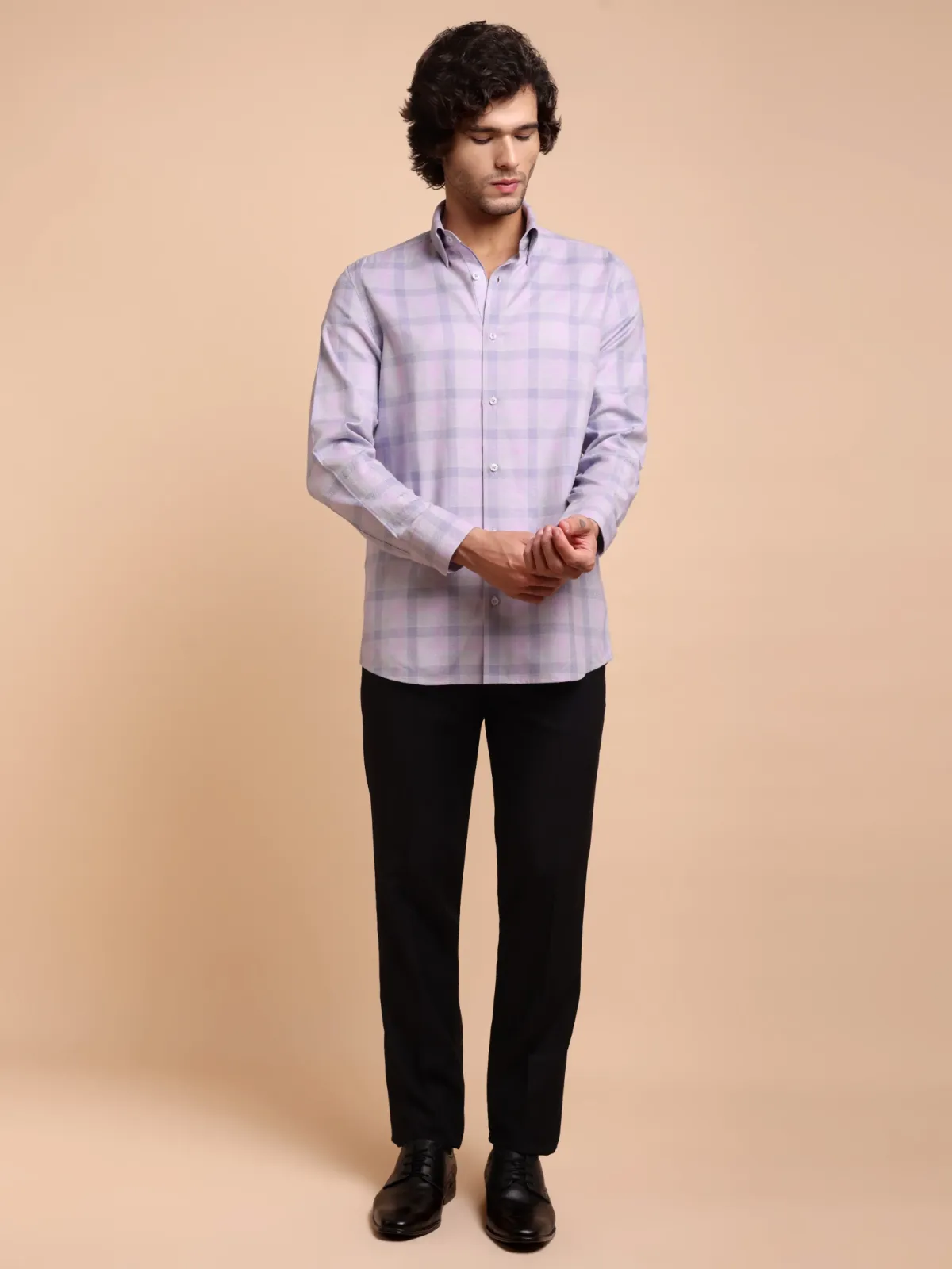 Pure Cotton Non Iron Ash and Bloom Shirt - Herringbone weave