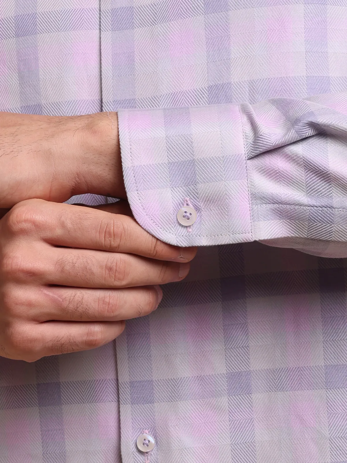 Pure Cotton Non Iron Ash and Bloom Shirt - Herringbone weave