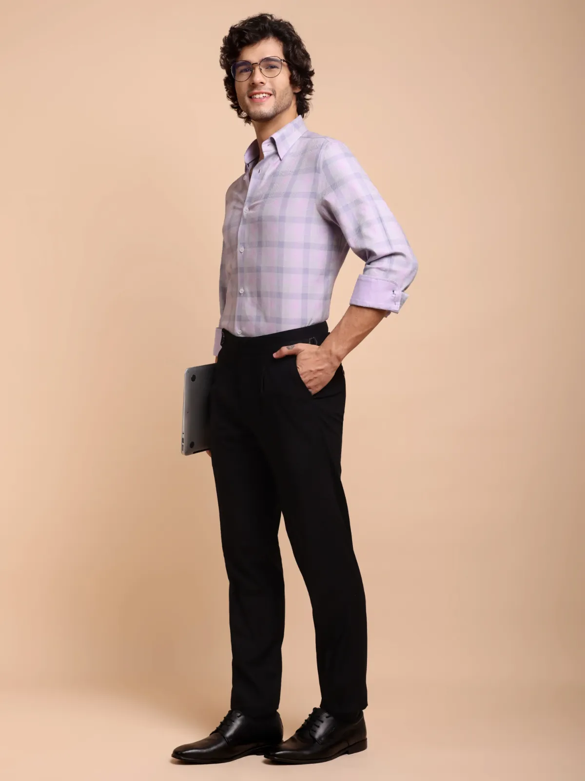 Pure Cotton Non Iron Ash and Bloom Shirt - Herringbone weave