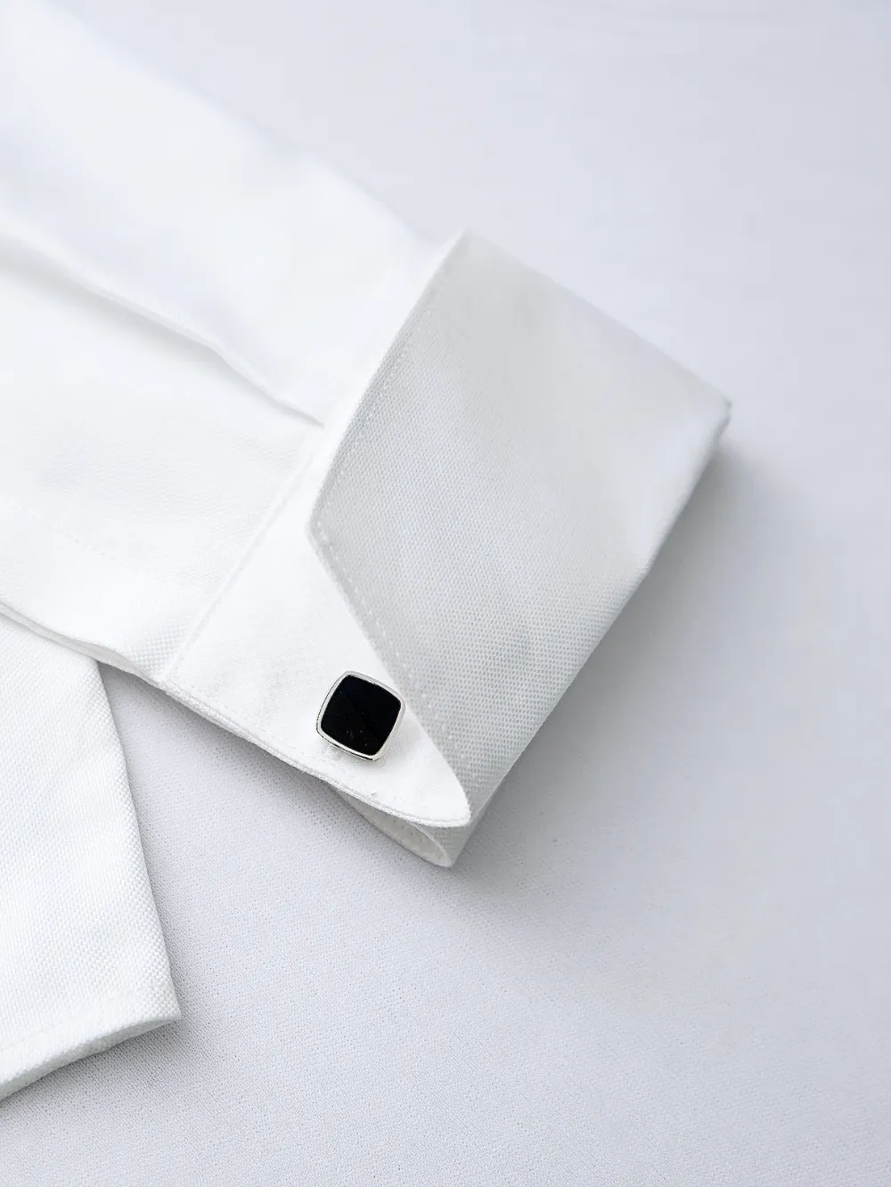Pure Cotton White Tuxedo Shirt - Basket Weave