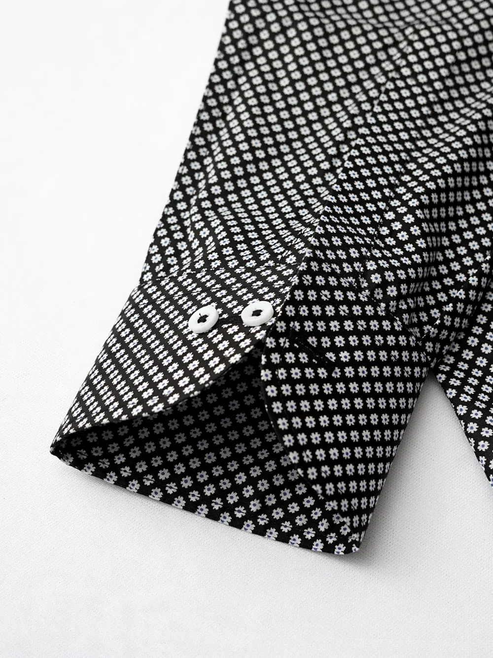 Pure Cotton Black Snow Petals Shirt