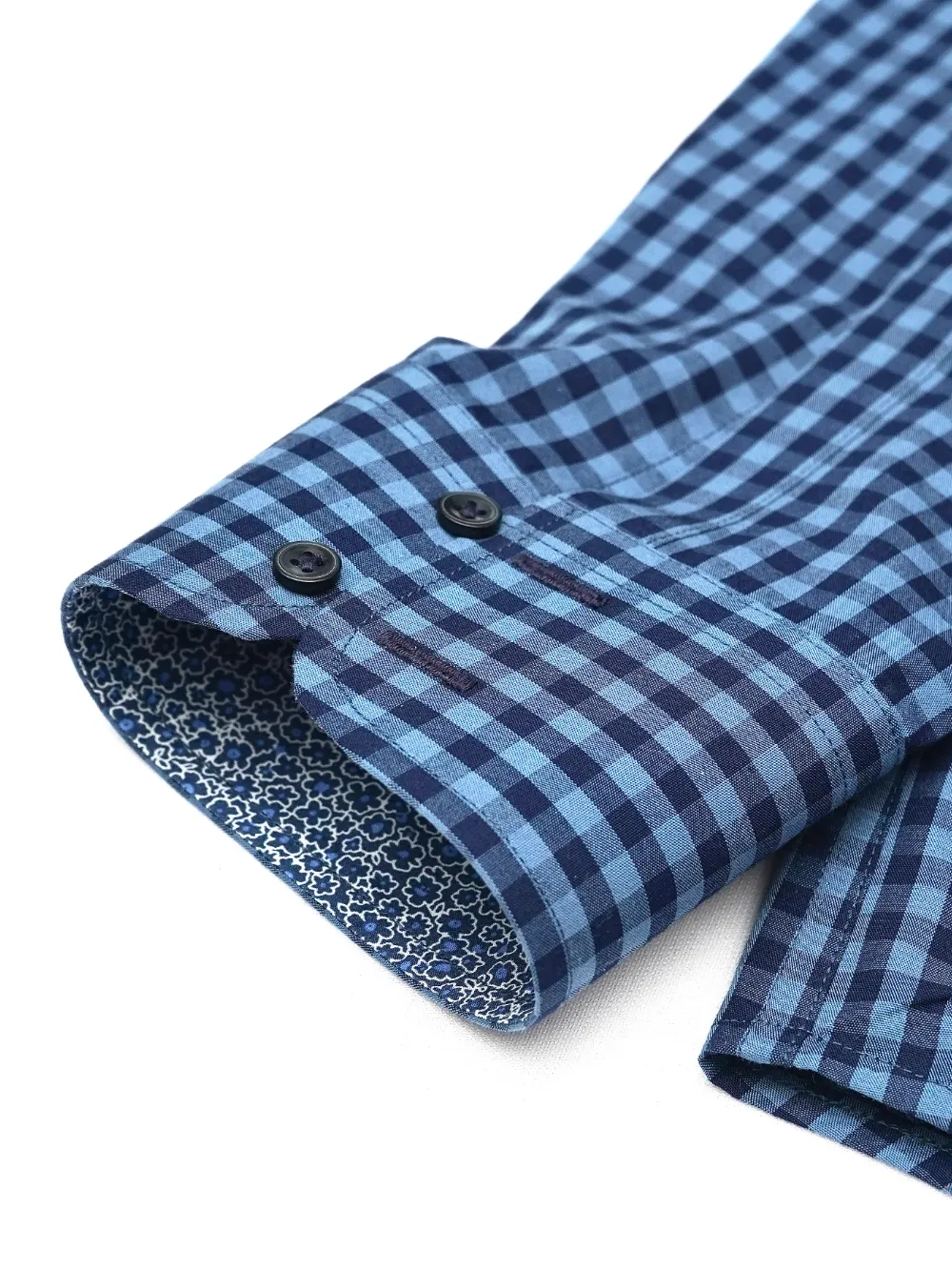 100% Cotton, 'Blue in the Ocean' Checked Designer Shirt