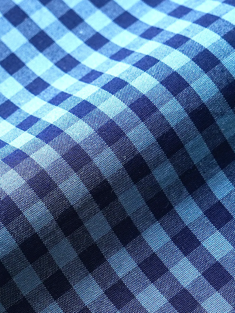 100% Cotton, 'Blue in the Ocean' Checked Designer Shirt
