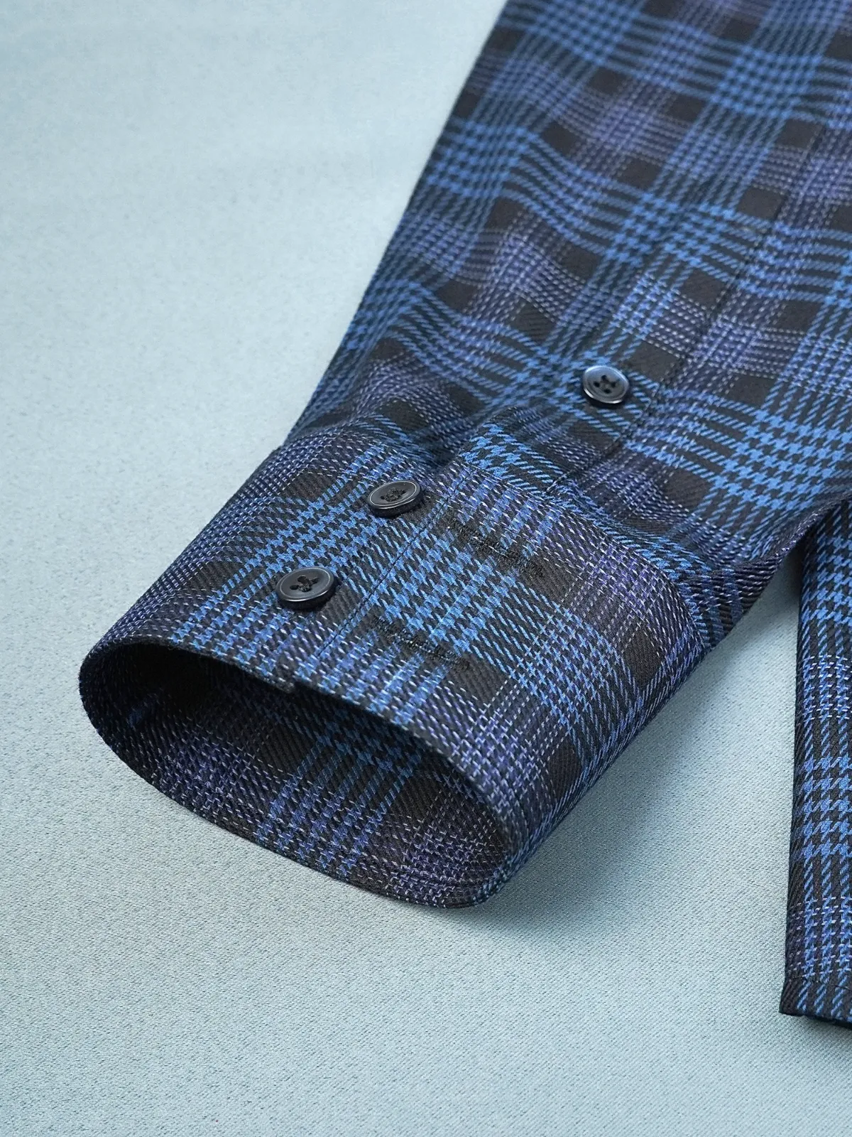 Pure Cotton Non Iron Hound's Tooth Grid Shirt - Twill weave