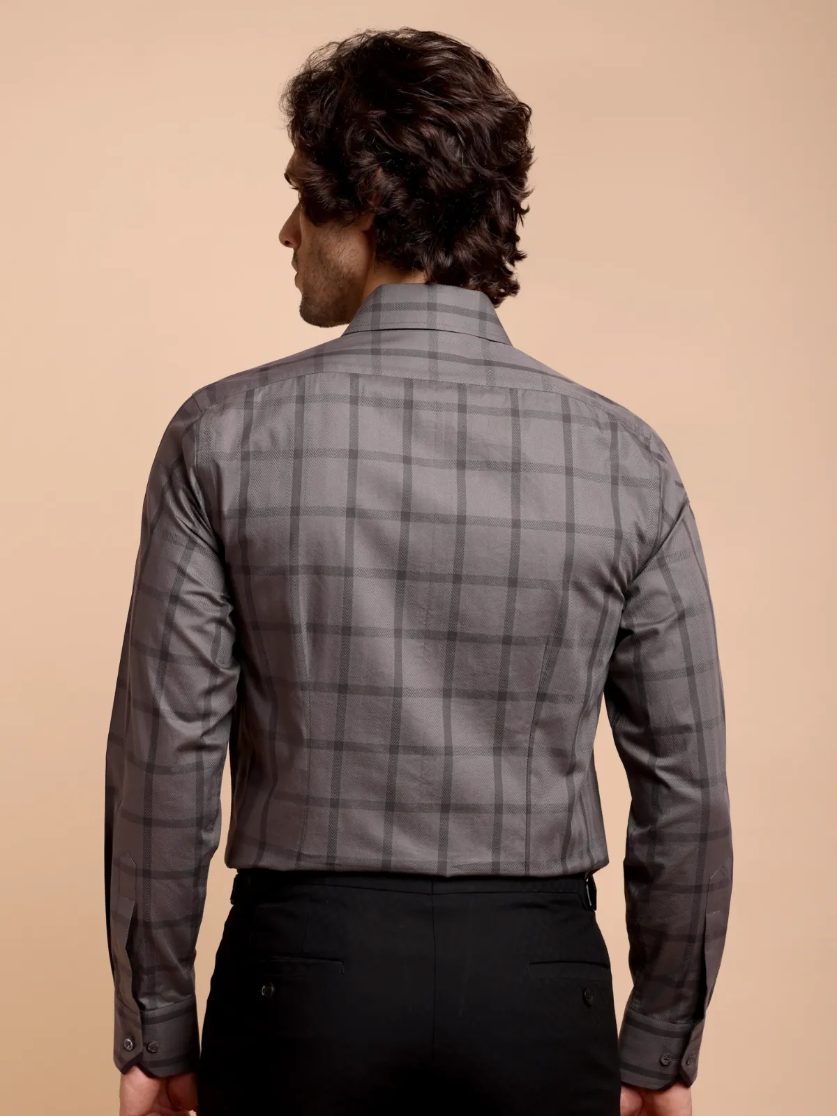 Pure Cotton Non Iron Noir Indigo Shirt - Herringbone weave