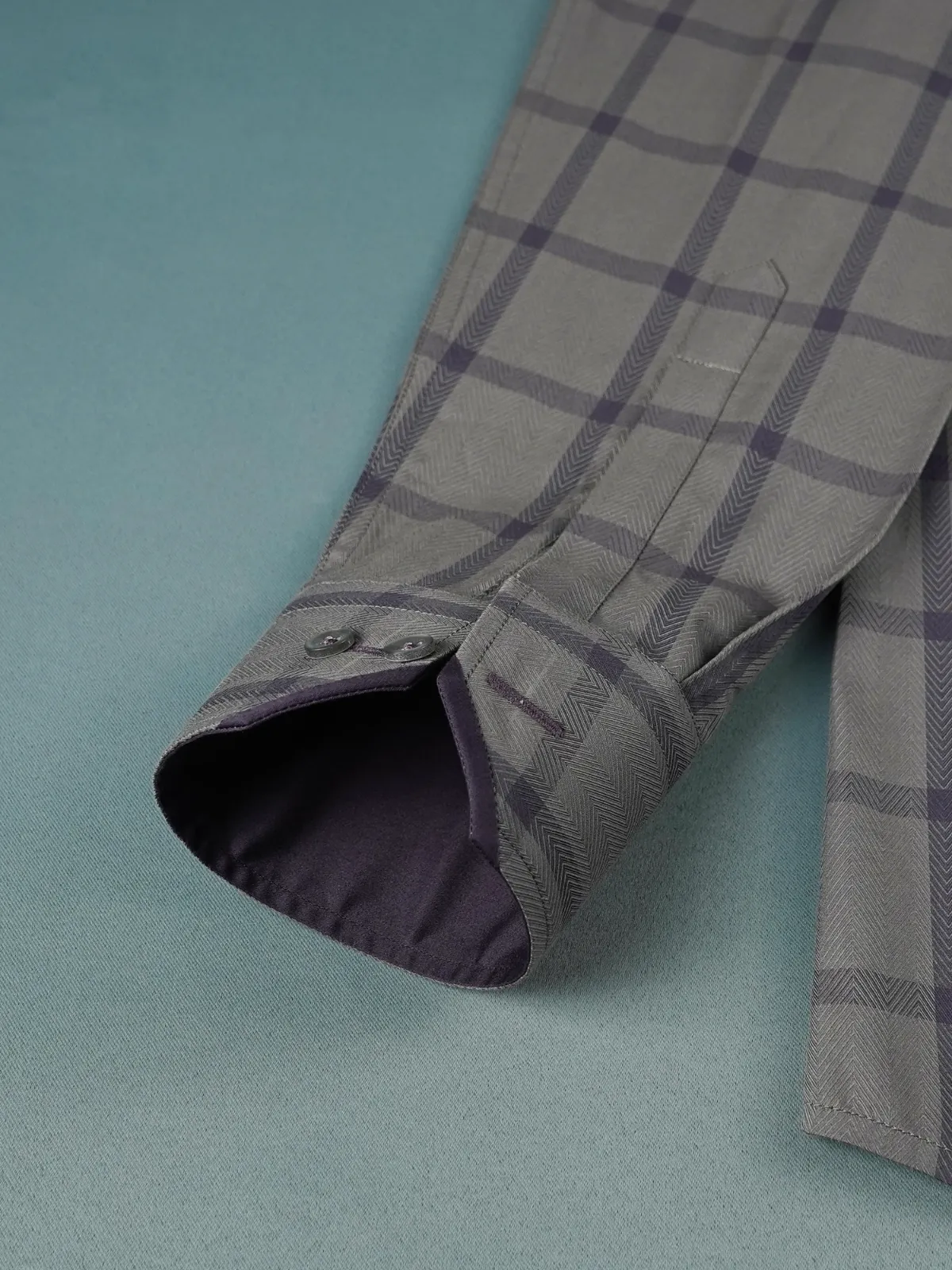 Pure Cotton Non Iron Noir Indigo Shirt - Herringbone weave
