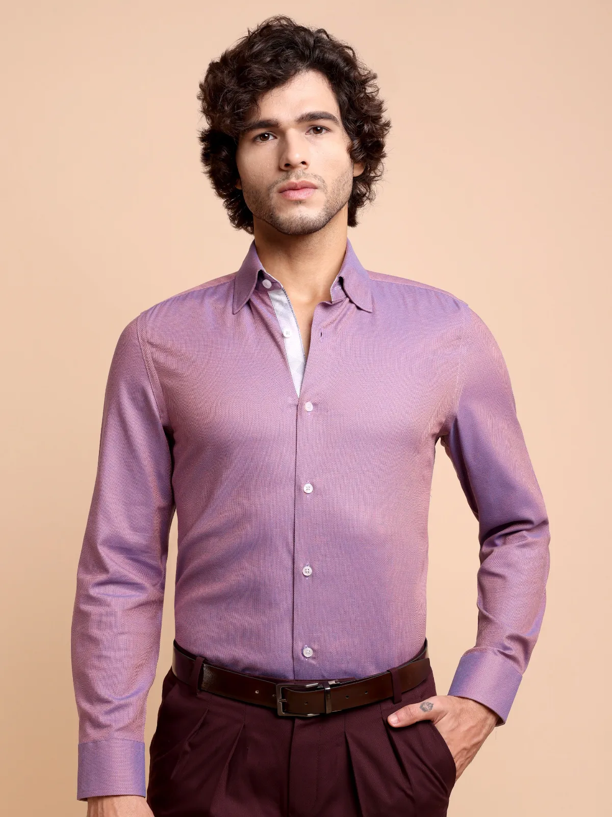 Pure Cotton Non Iron Mulberry Shirt - Dobby Weave