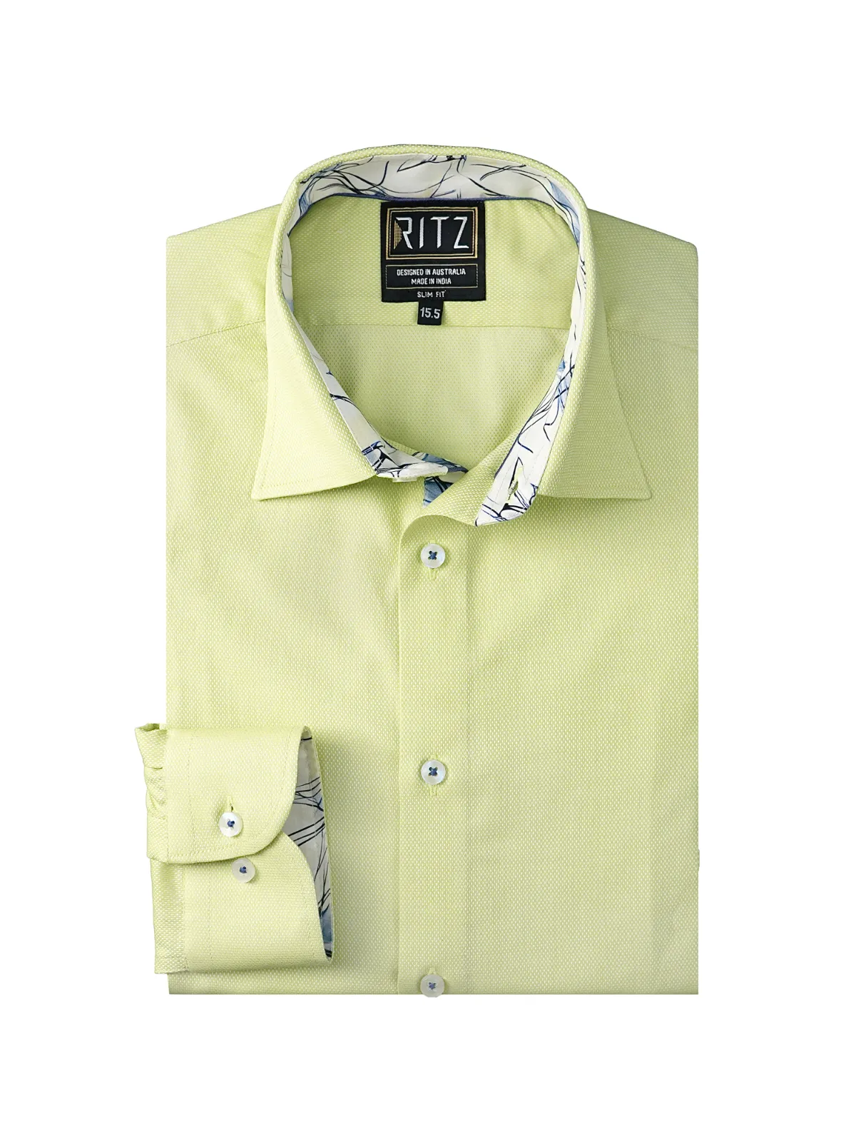 Pure Cotton Non Iron Oliveine Shirt - Dobby Weave
