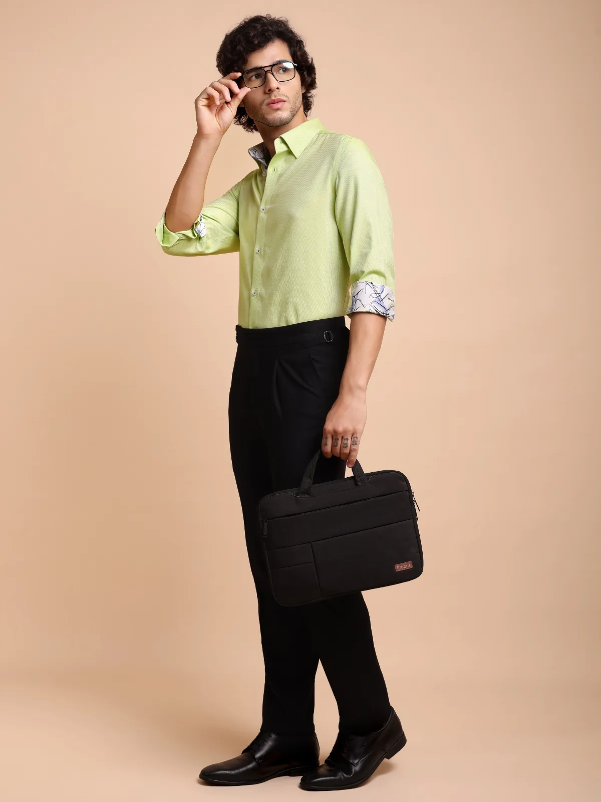 Pure Cotton Non Iron Oliveine Shirt - Dobby Weave