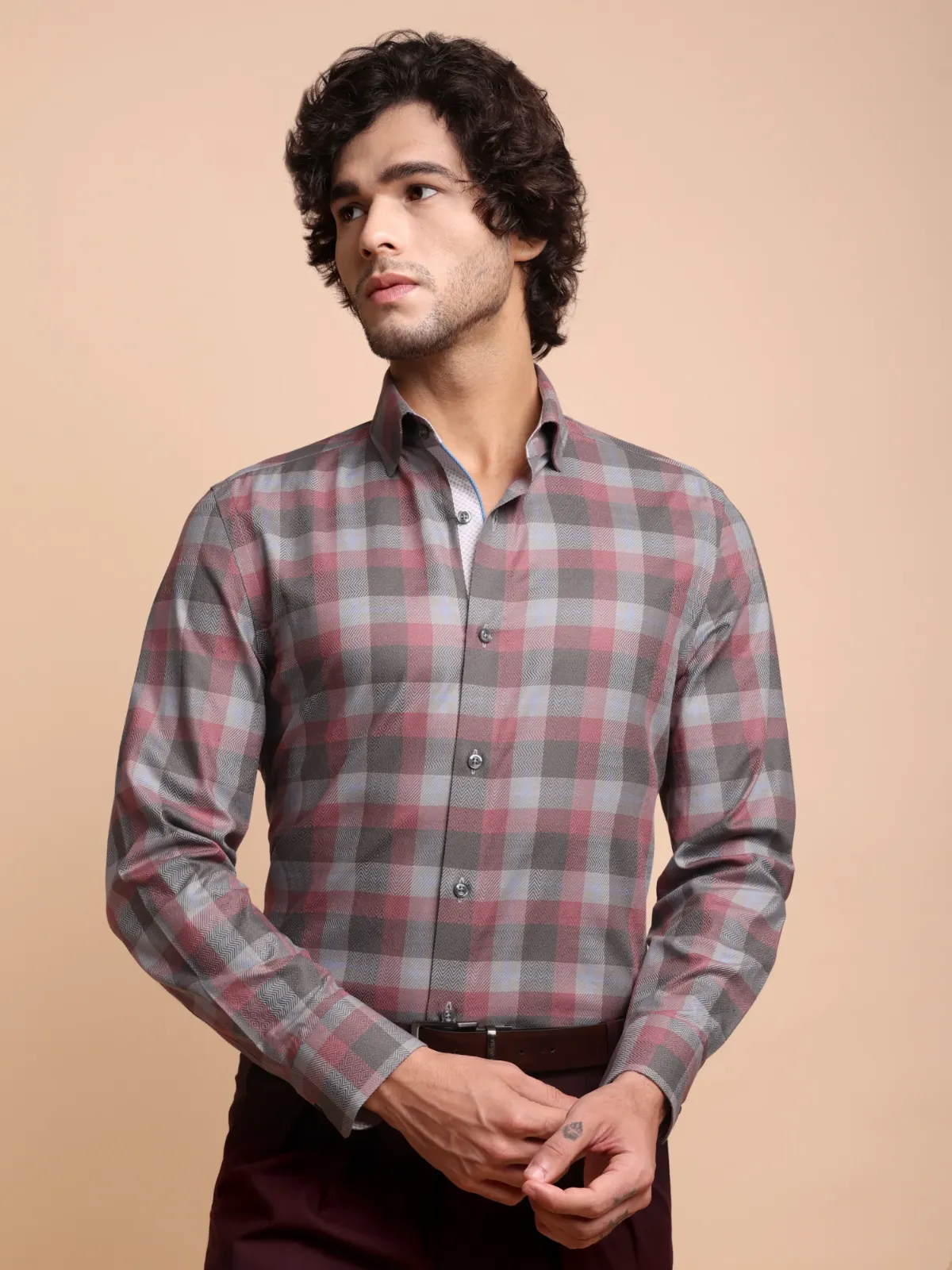 Pure Cotton Non Iron After Twilight Shirt - Herringbone weave