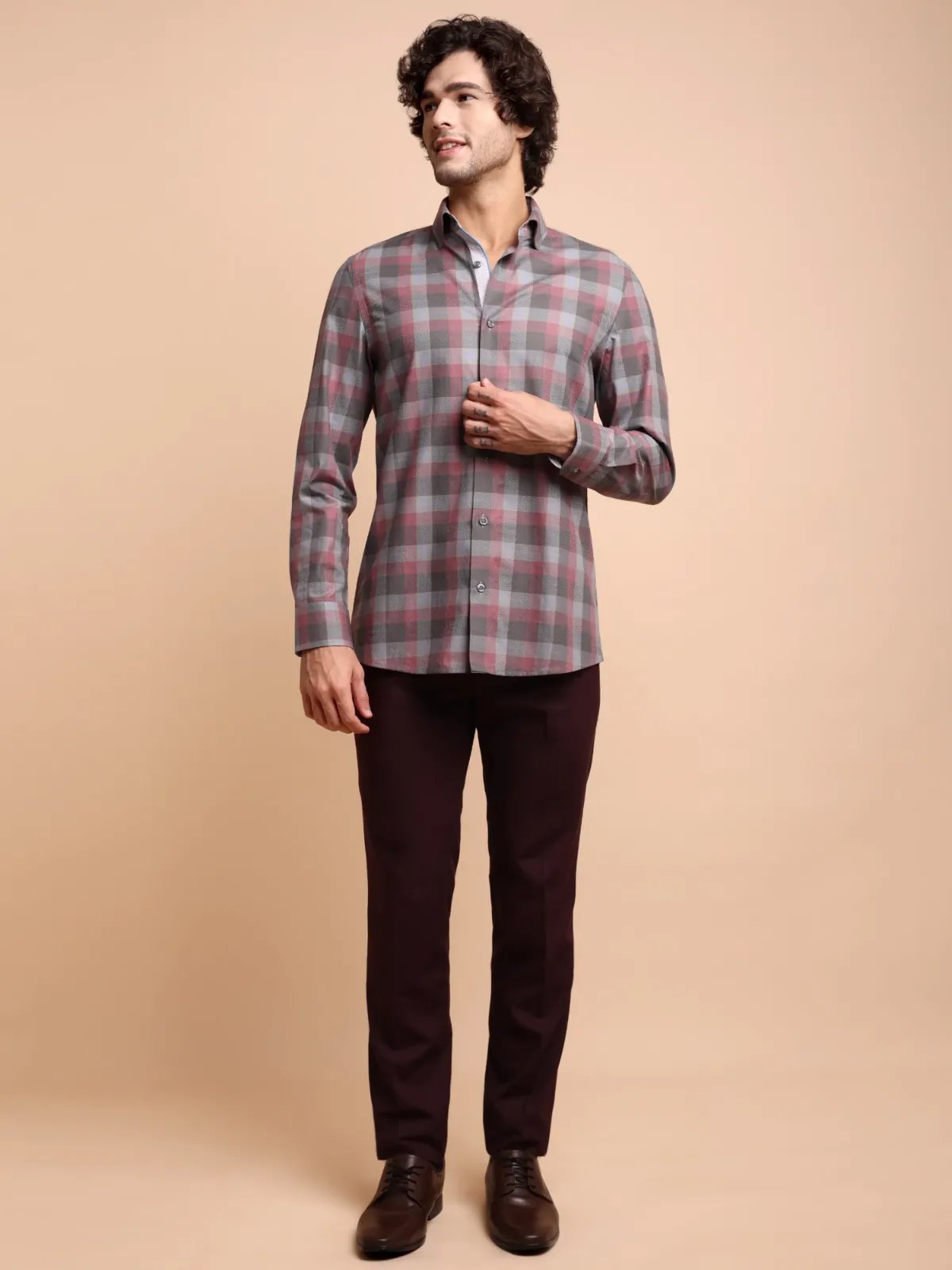 Pure Cotton Non Iron After Twilight Shirt - Herringbone weave