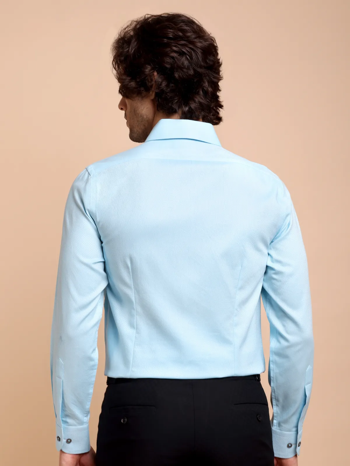 Pure Cotton Non Iron Topaz Shirt - Dobby Weave
