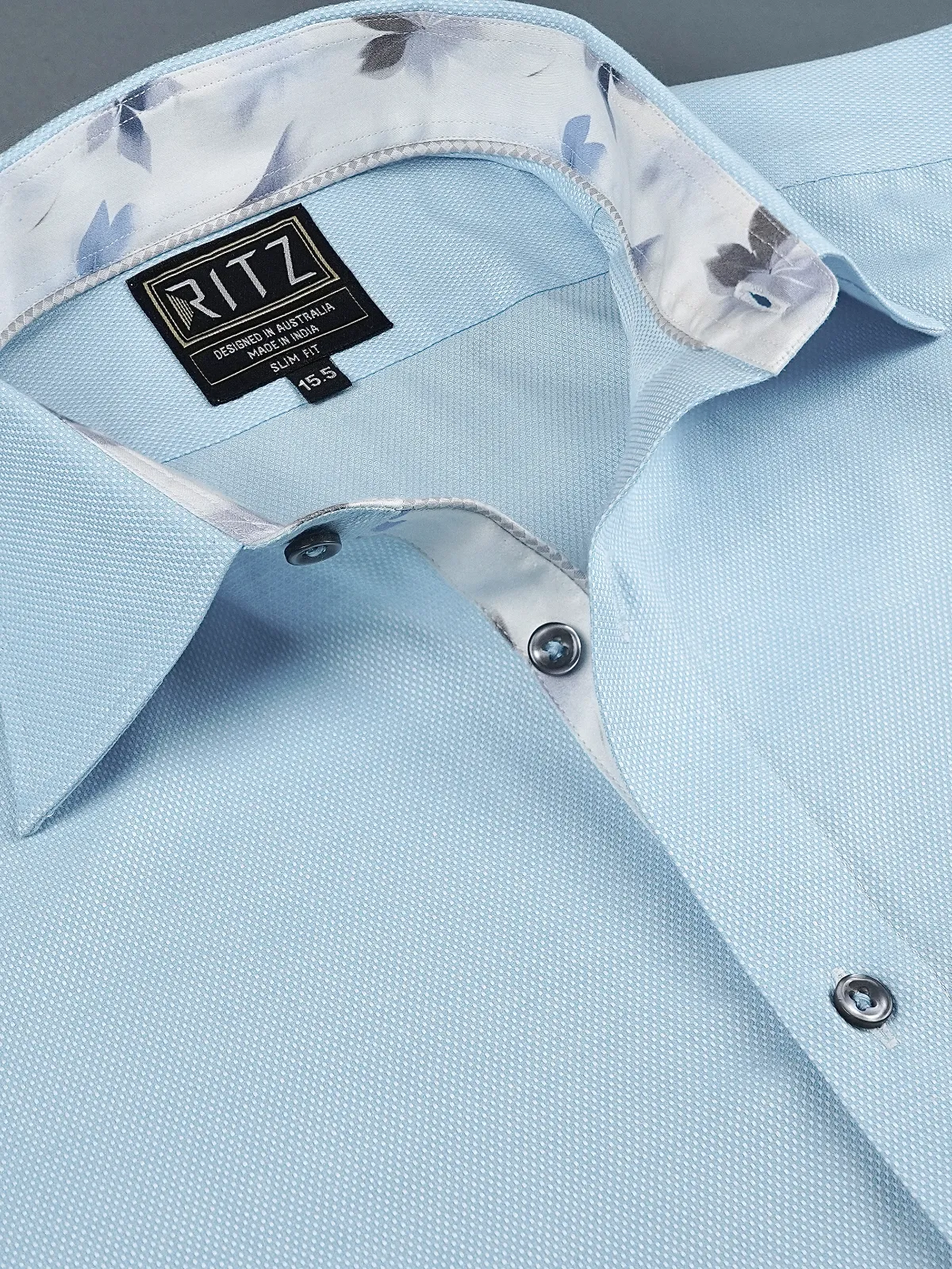 Pure Cotton Non Iron Topaz Shirt - Dobby Weave