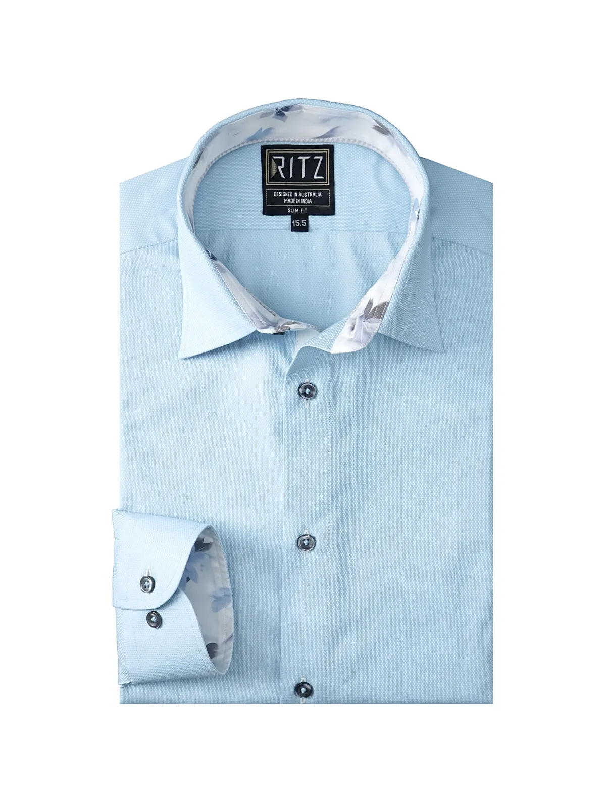Pure Cotton Non Iron Topaz Shirt - Dobby Weave