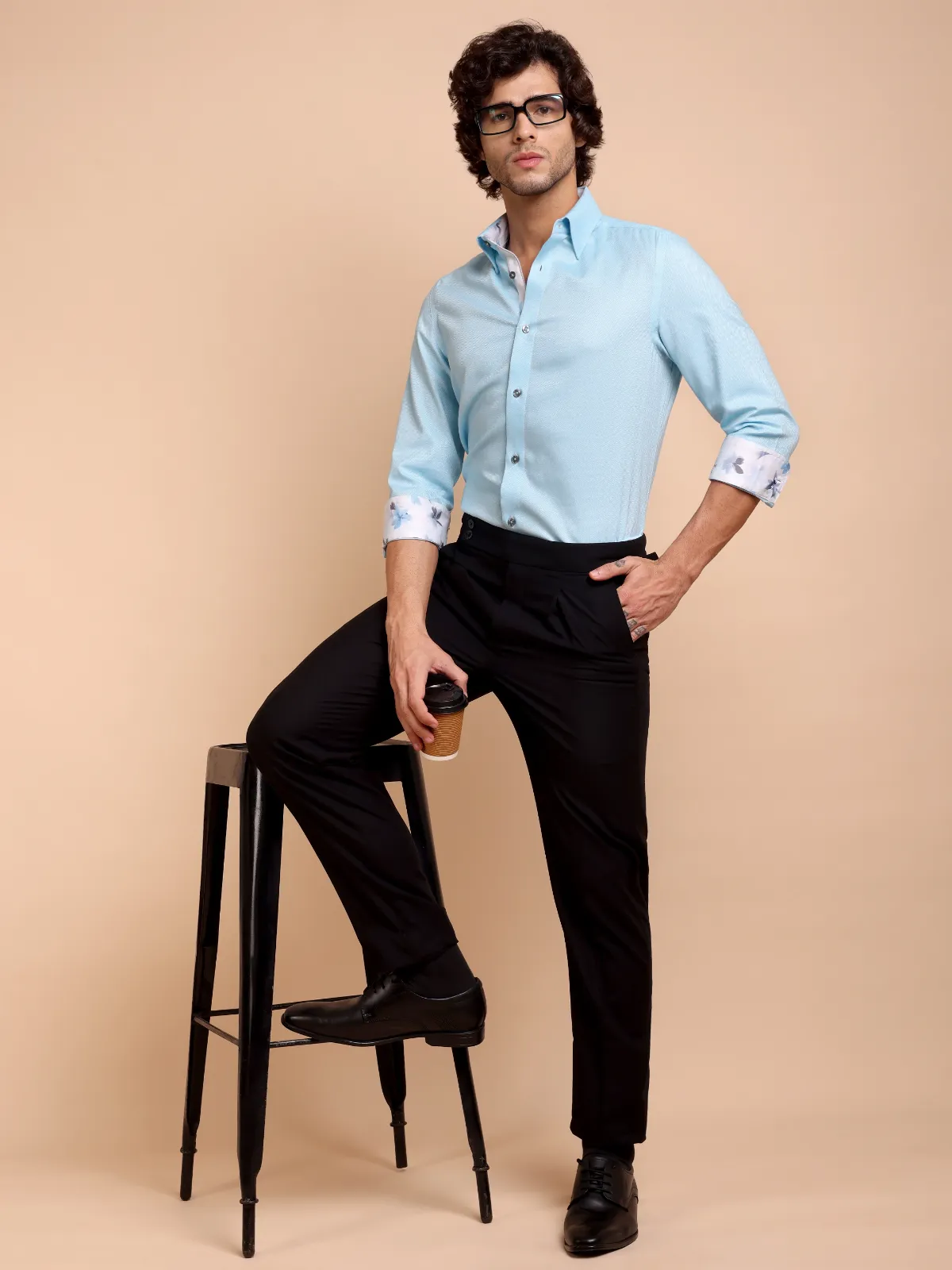Pure Cotton Non Iron Topaz Shirt - Dobby Weave