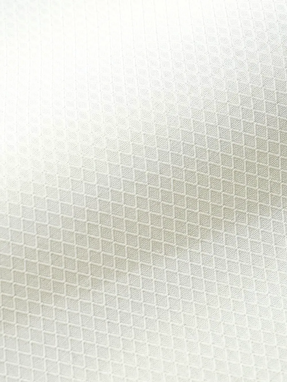 Non-Iron 100% Cotton White Shirt - Diamond Weave