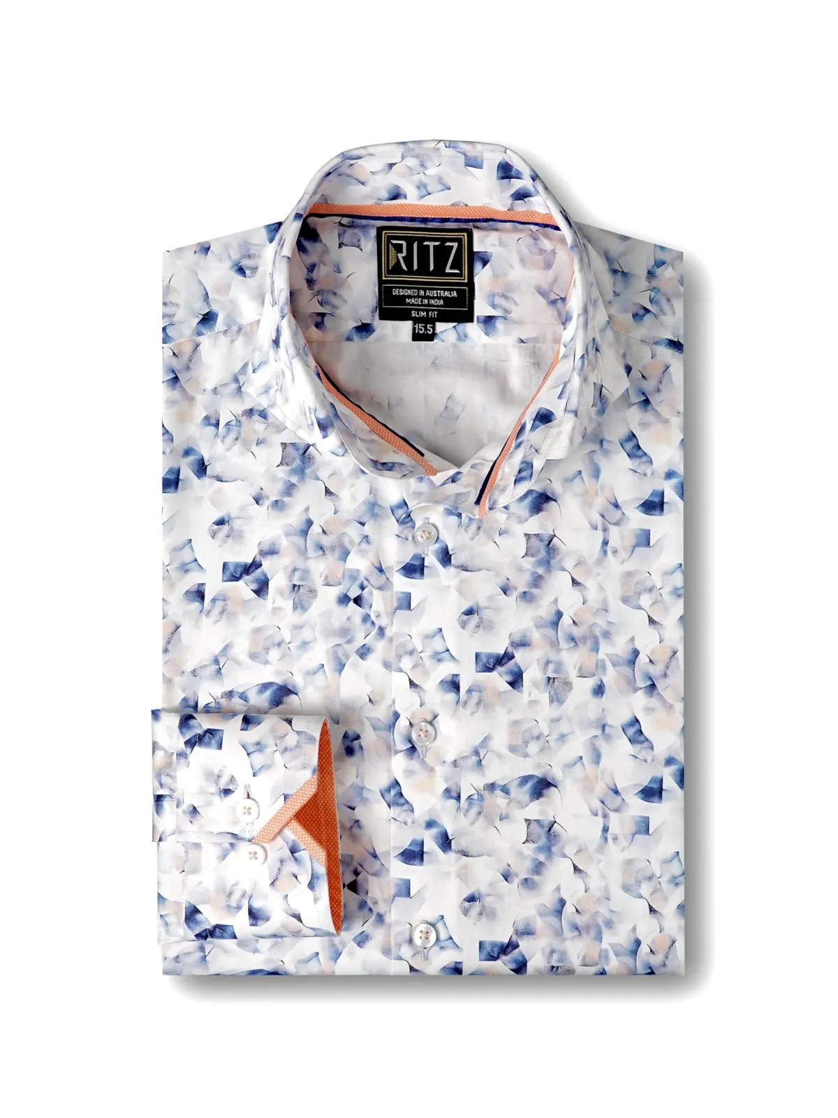 Pure Cotton Picasso's Blue in White Abstract Print Shirt