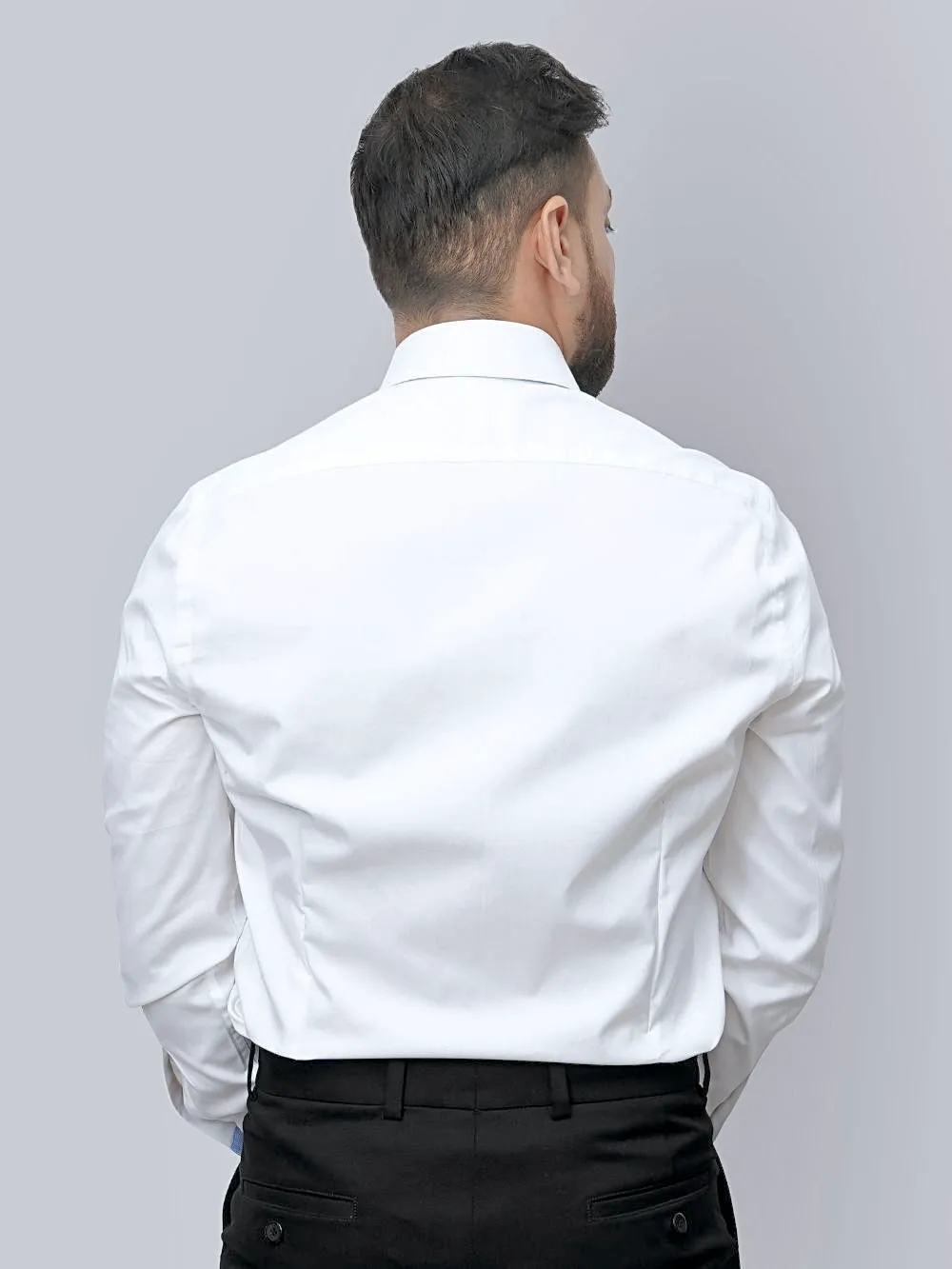 Non-Iron 100% Cotton White Shirt - Pin Point Weave