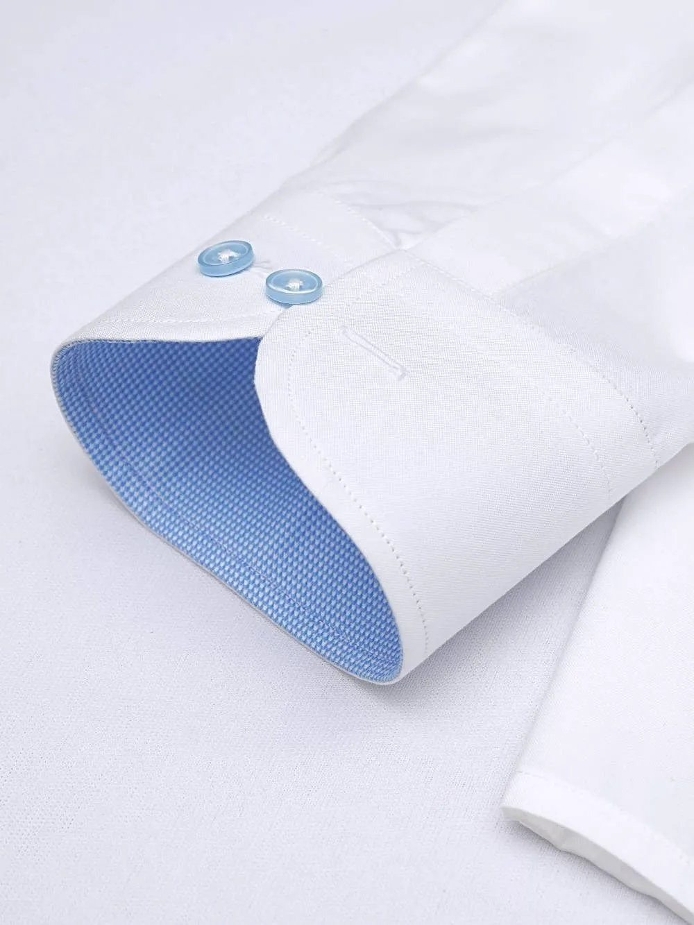Non-Iron 100% Cotton White Shirt - Pin Point Weave