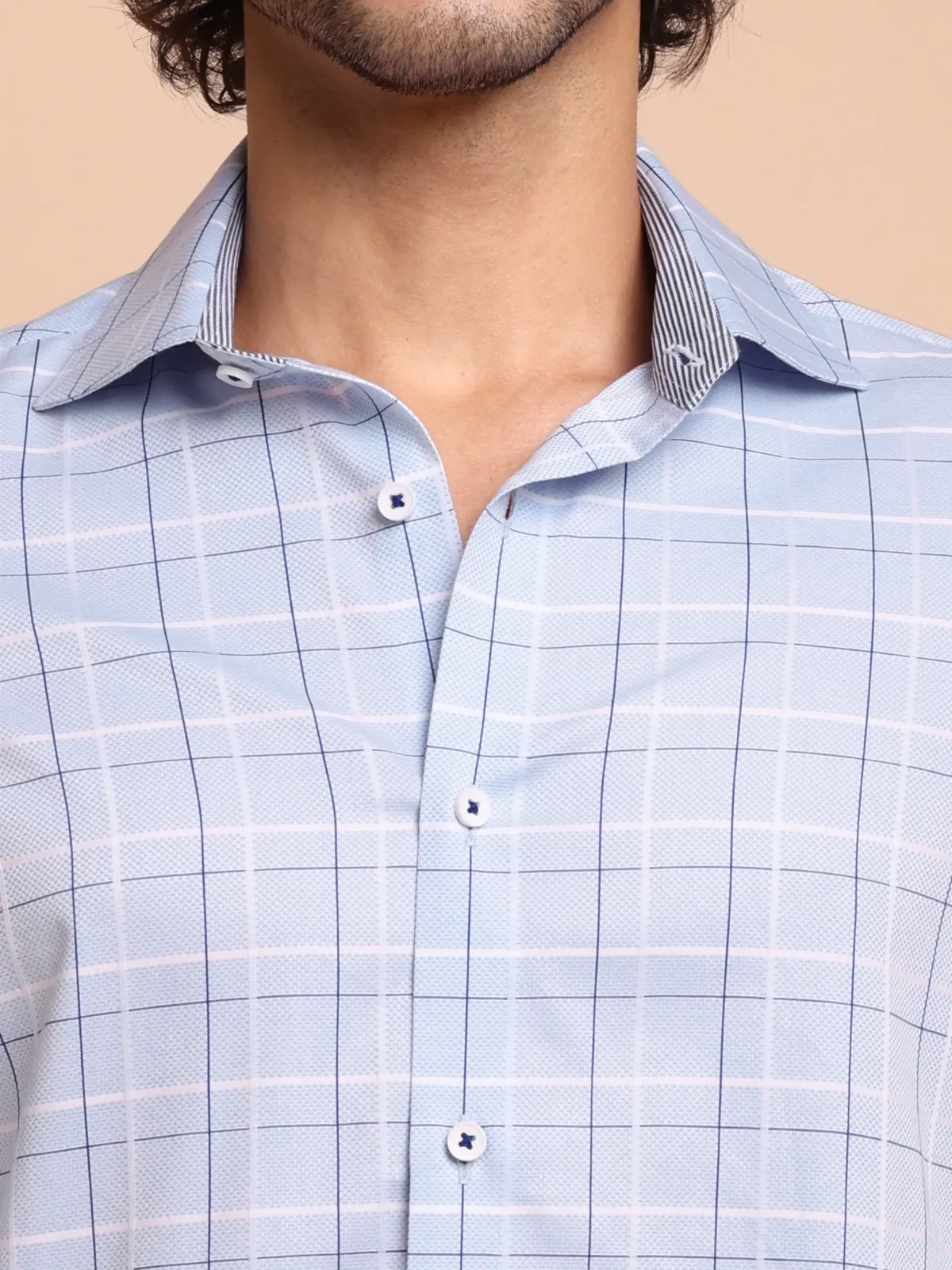 Pure Cotton Non Iron Royal Cross Shirt - Honeycomb weave
