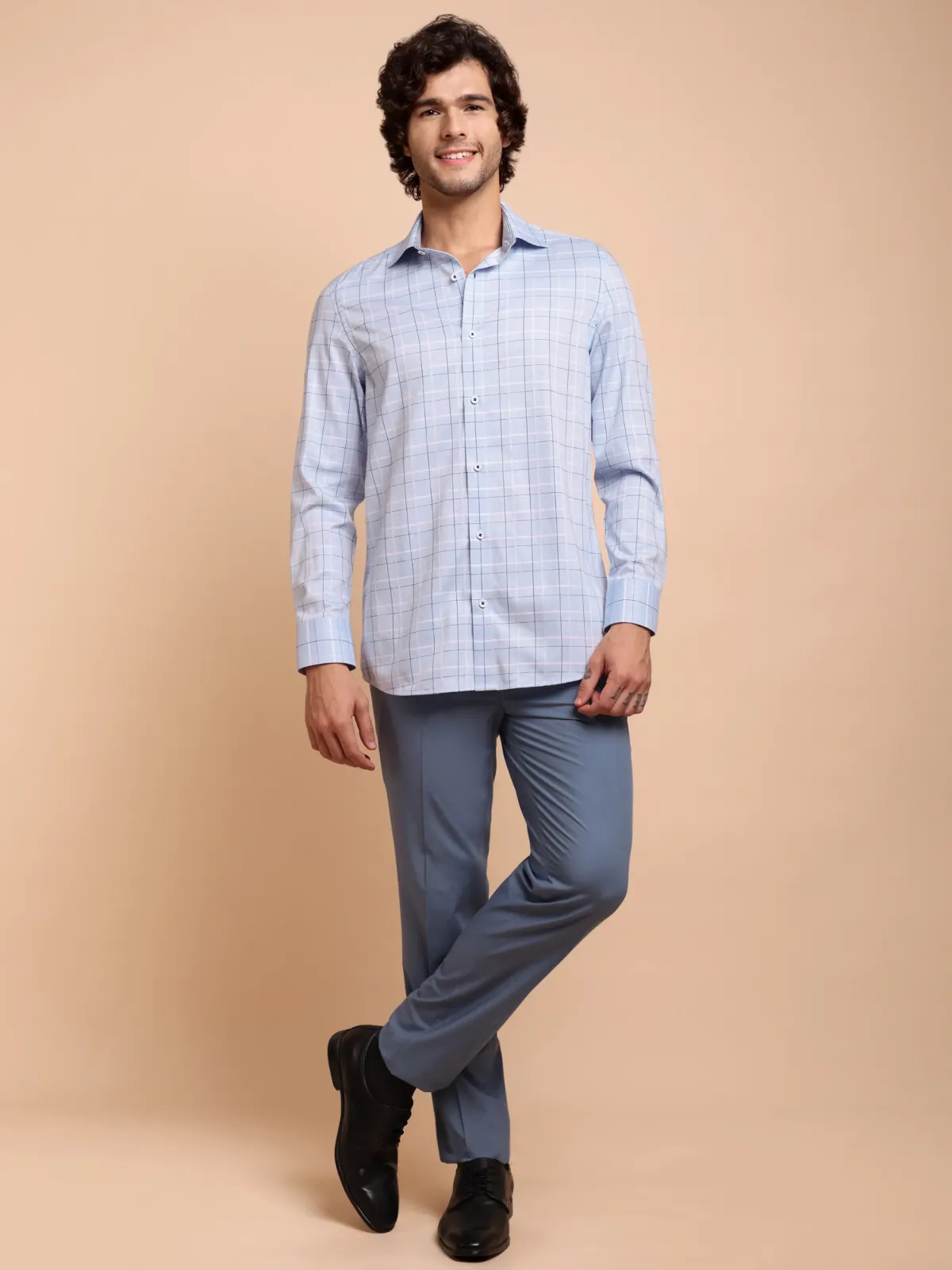 Pure Cotton Non Iron Royal Cross Shirt - Honeycomb weave