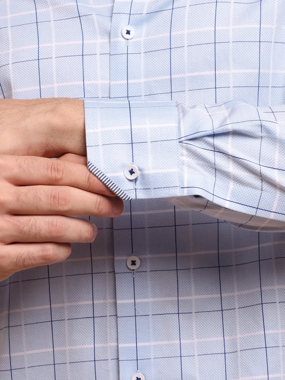 Pure Cotton Non Iron Royal Cross Shirt - Honeycomb weave