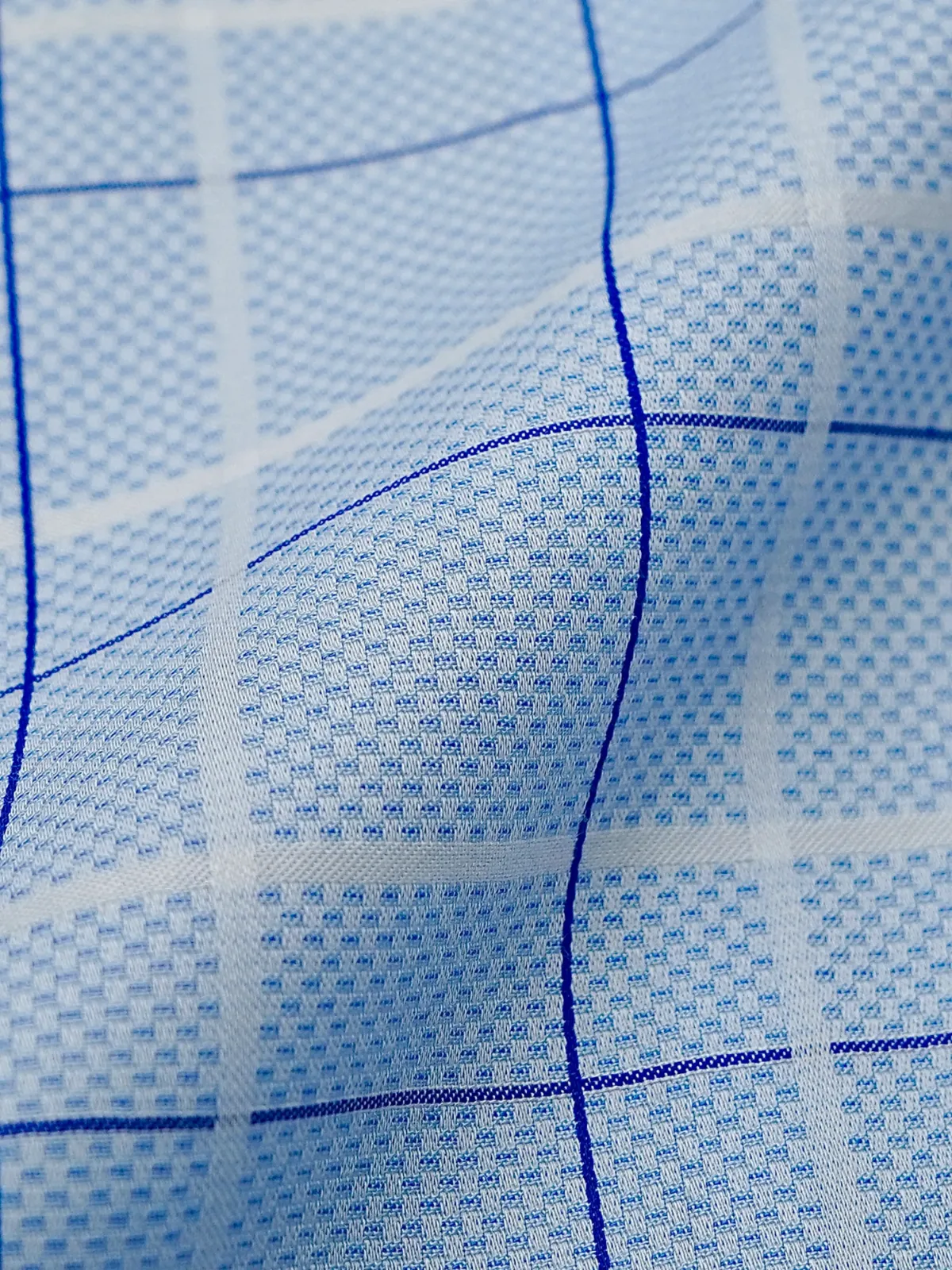 Pure Cotton Non Iron Royal Cross Shirt - Honeycomb weave